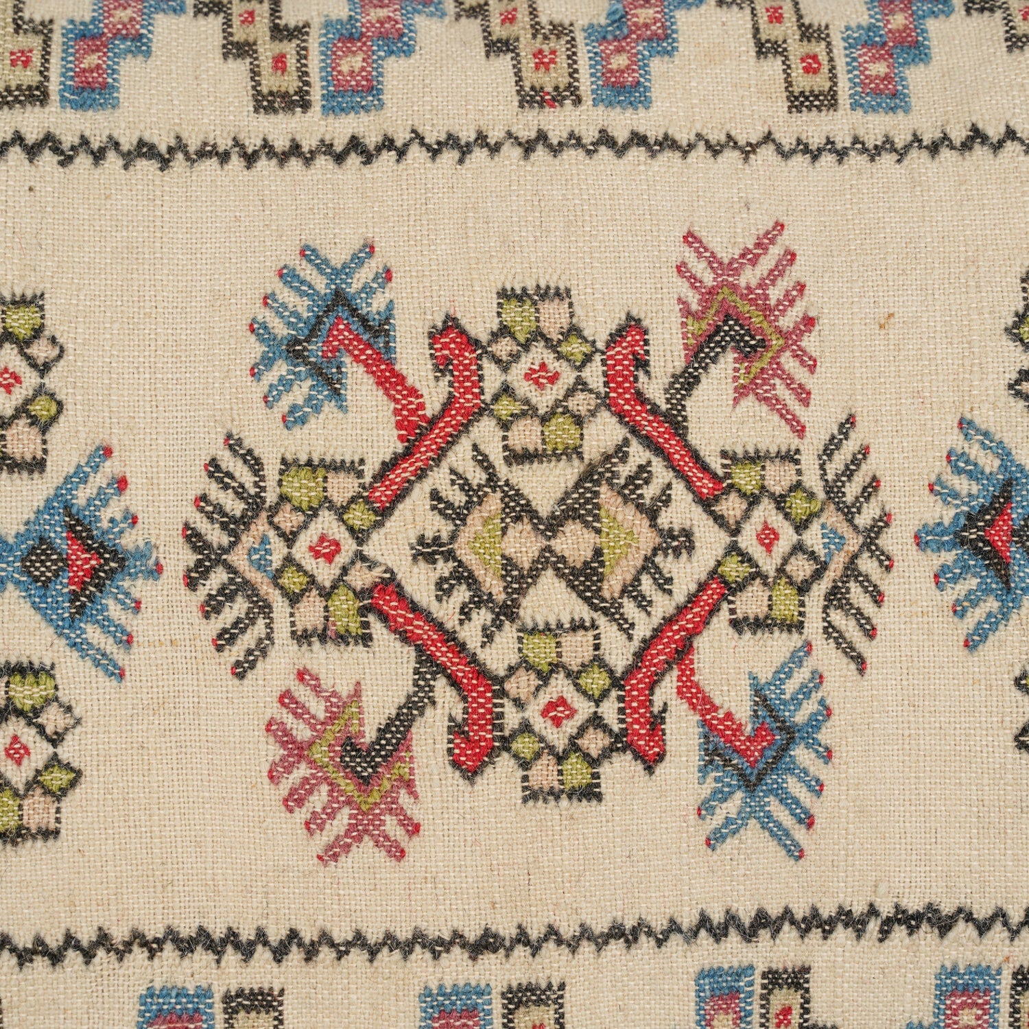 Vintage Scandinavian Embroidered lumbar cushion 2'2" x 1'4"