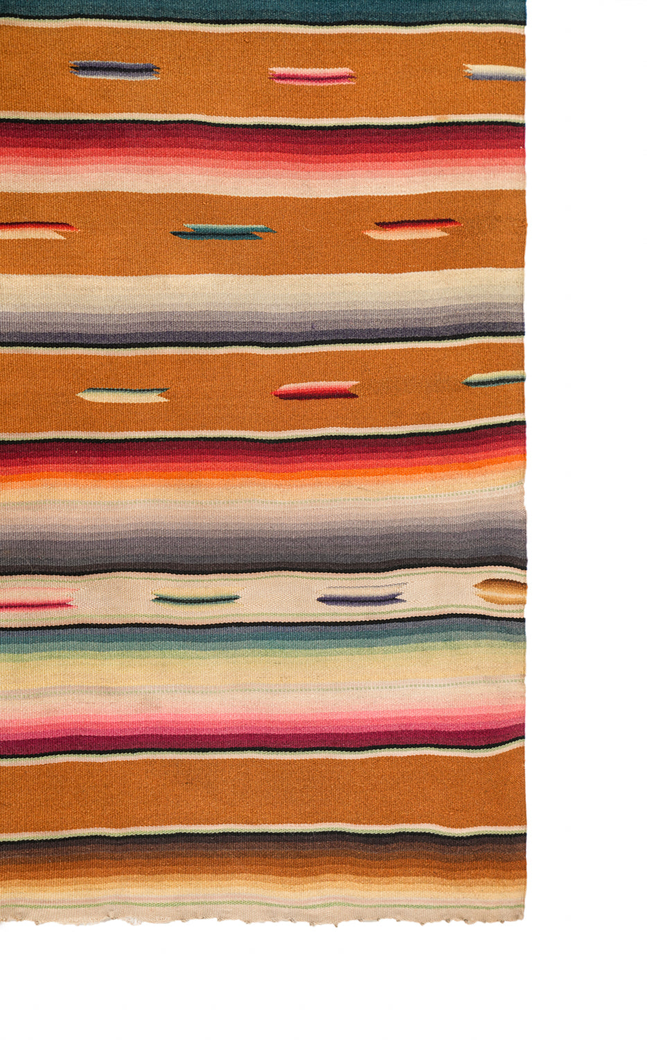 Vintage Mexican Saltillo Serape Textile 3'9" x 1'9"