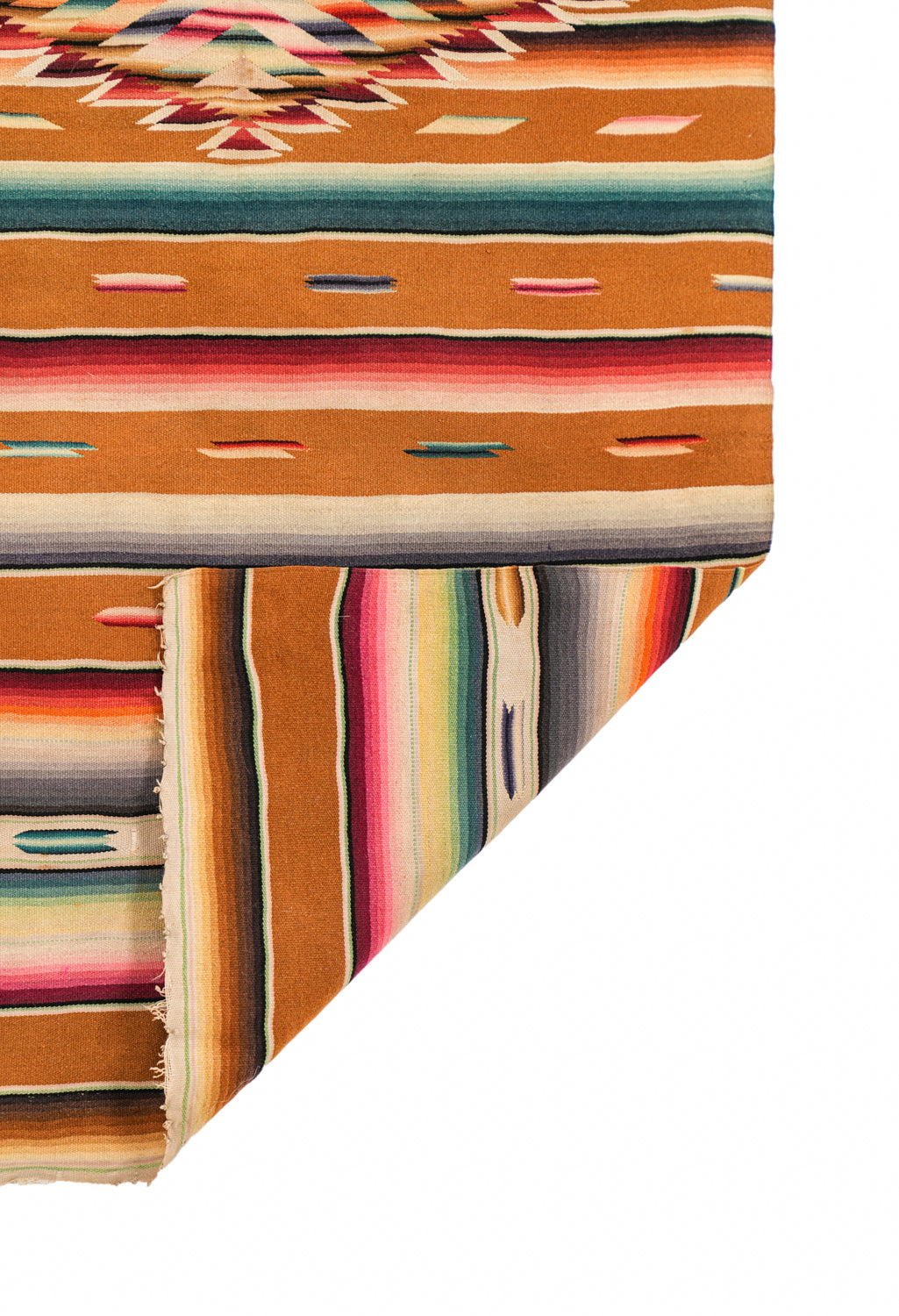 Vintage Mexican Saltillo Serape Textile 3'9" x 1'9"