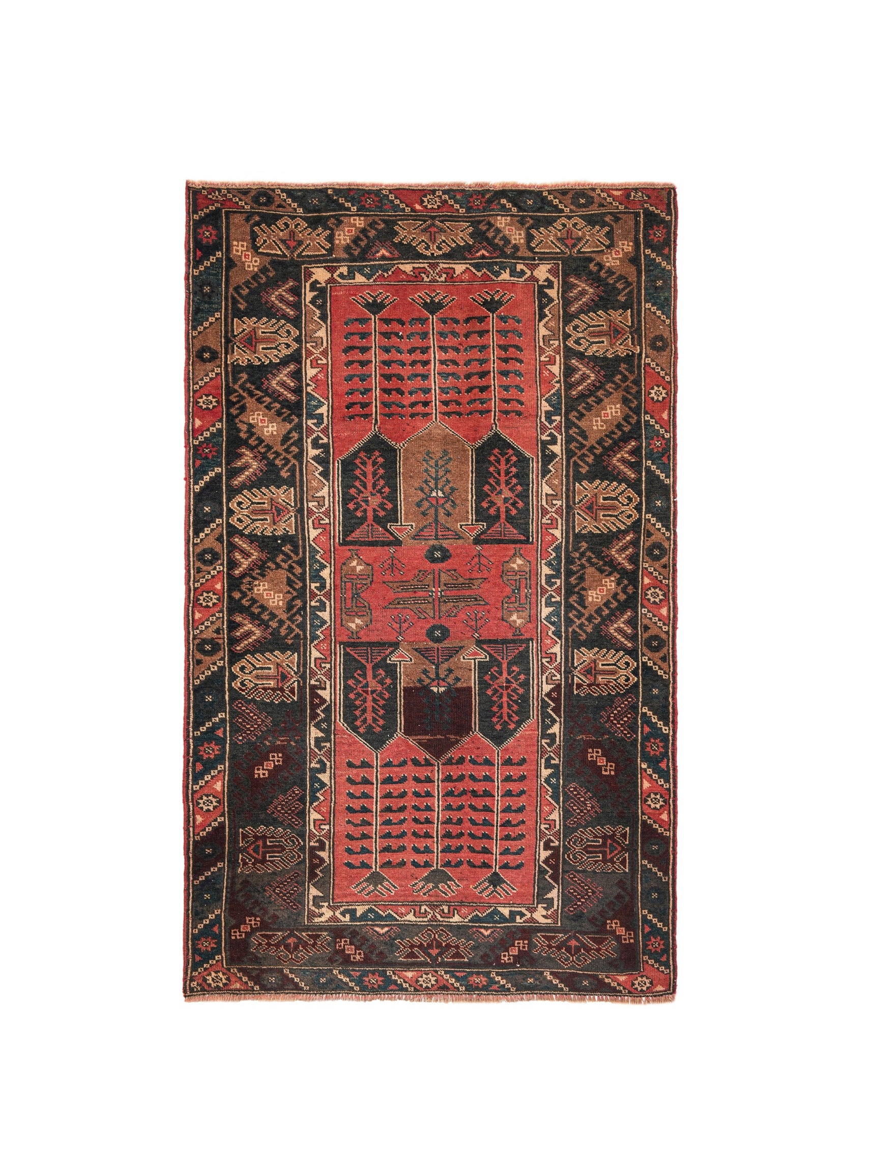 Vintage Turkish Tribal Rug 6'4" x 4'