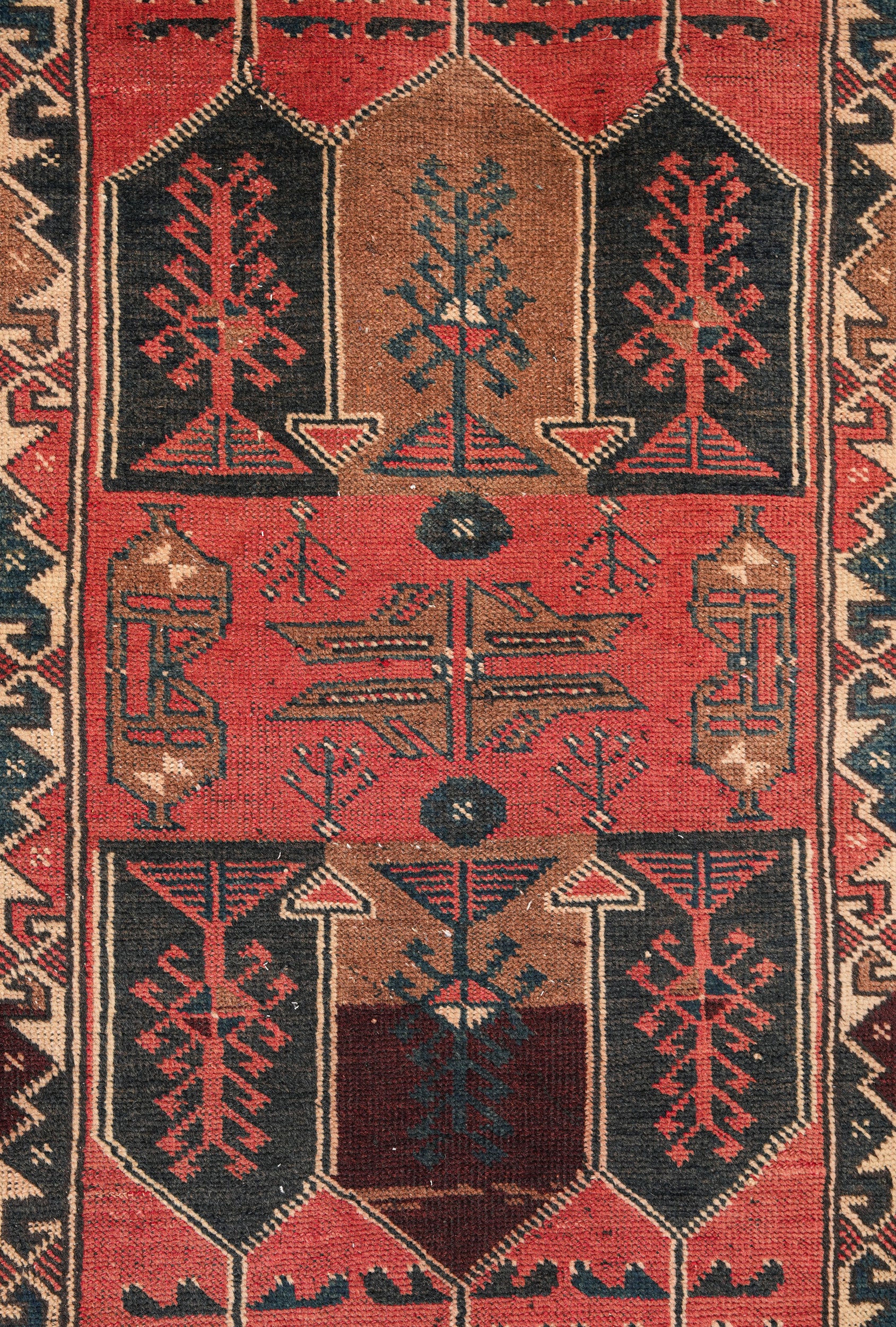 Vintage Turkish Tribal Rug 6'4" x 4'