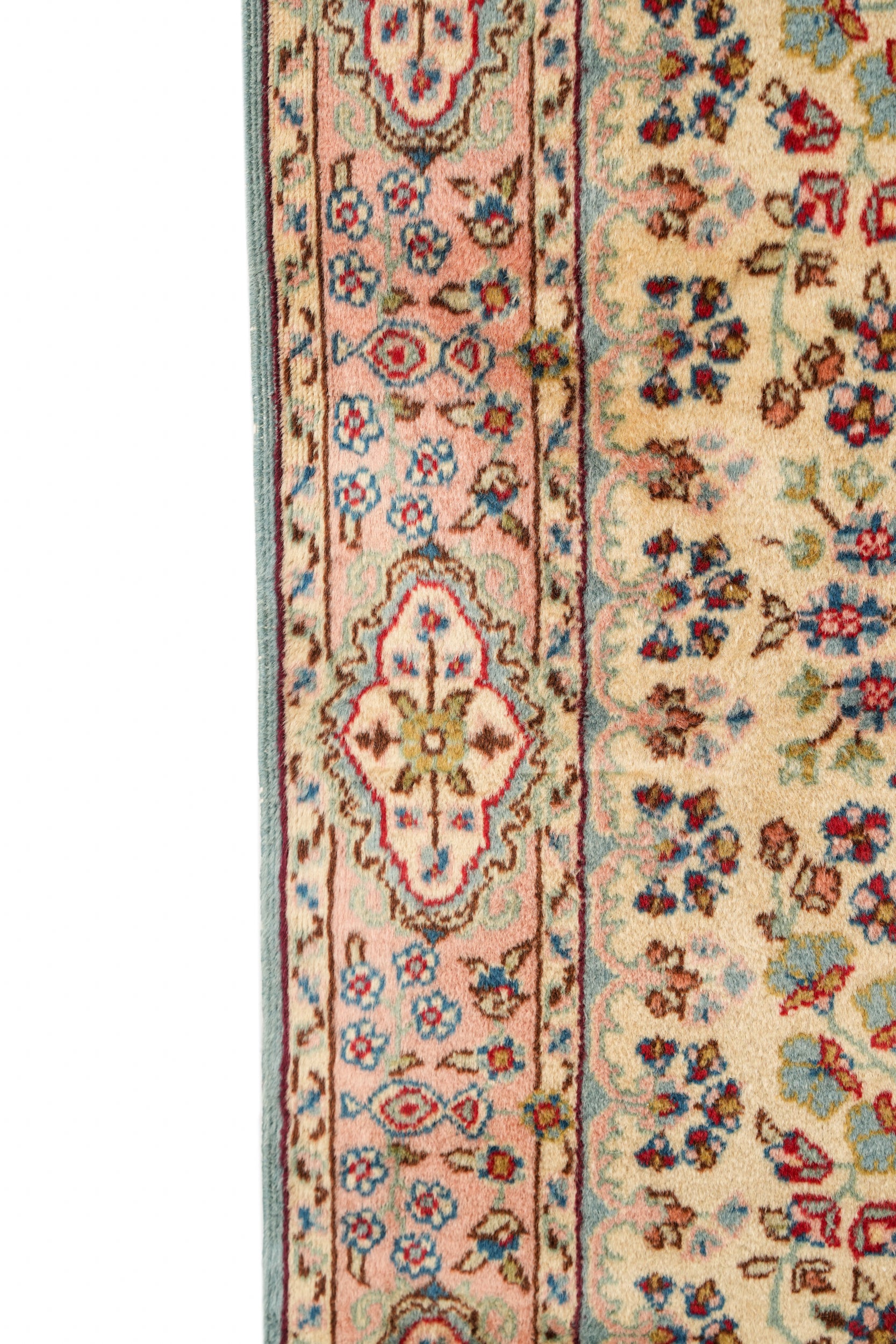 vintage turkish hereke hallway rug 7'3" x 2'8"