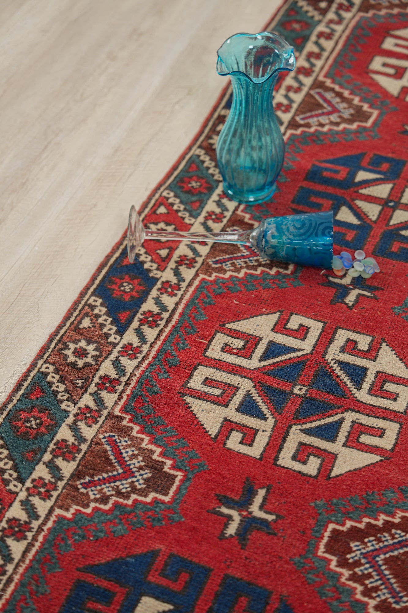 Vintage Turkish Runner Rug 9'2" X 2'4"