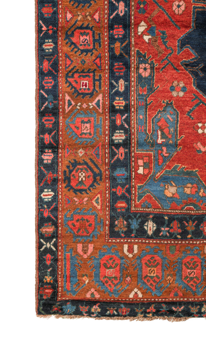 Antique Armenian Karabagh Kelleh Rug 16' x 6'2" (Boteh and Birds)