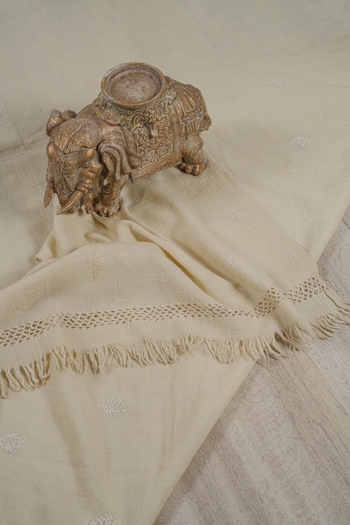 Vintage Moroccan Loom Shawl 9' x 7'2"