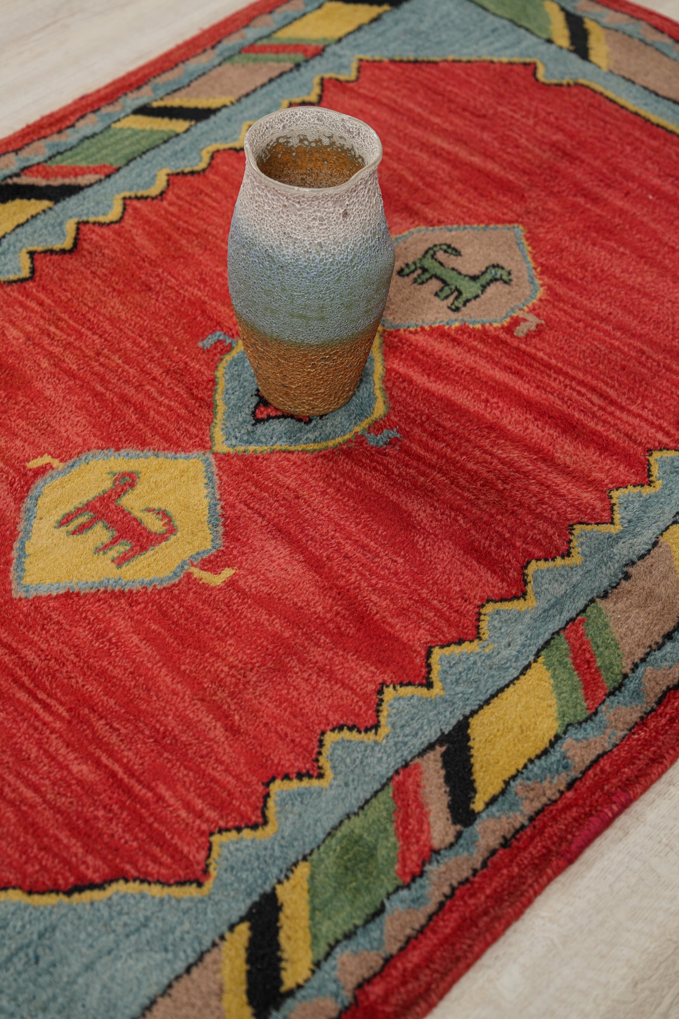 Vintage German Hook Rug 4'10" X 3'1"