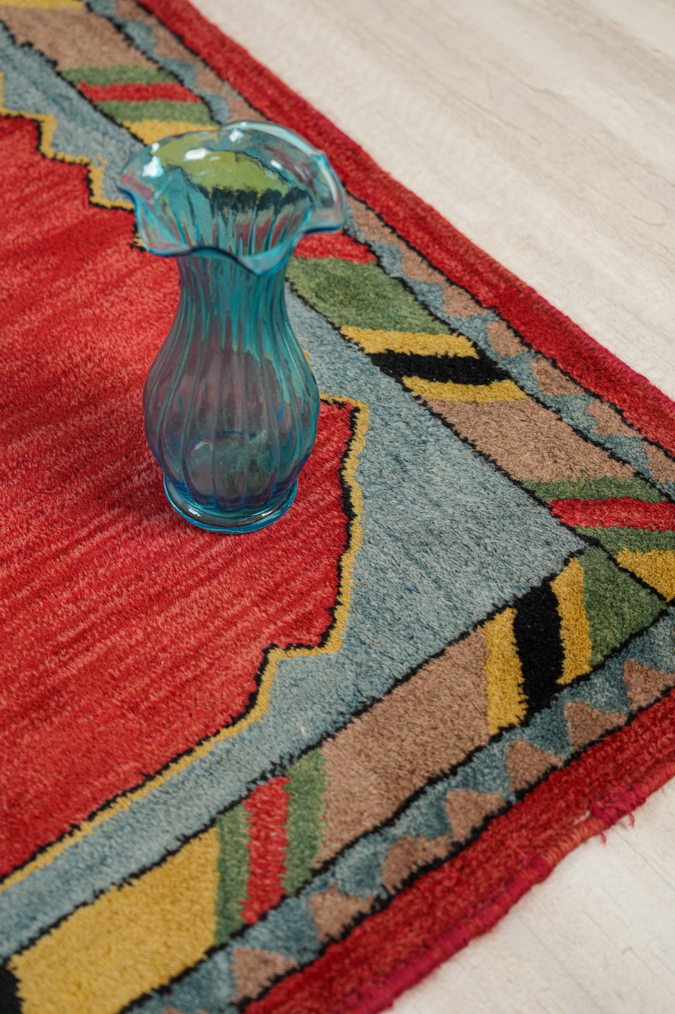 Vintage German Hook Rug 4'10" X 3'1"
