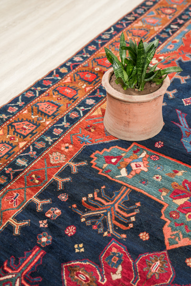 Antique Armenian Karabagh Kelleh Rug 16' x 6'2" (Boteh and Birds)