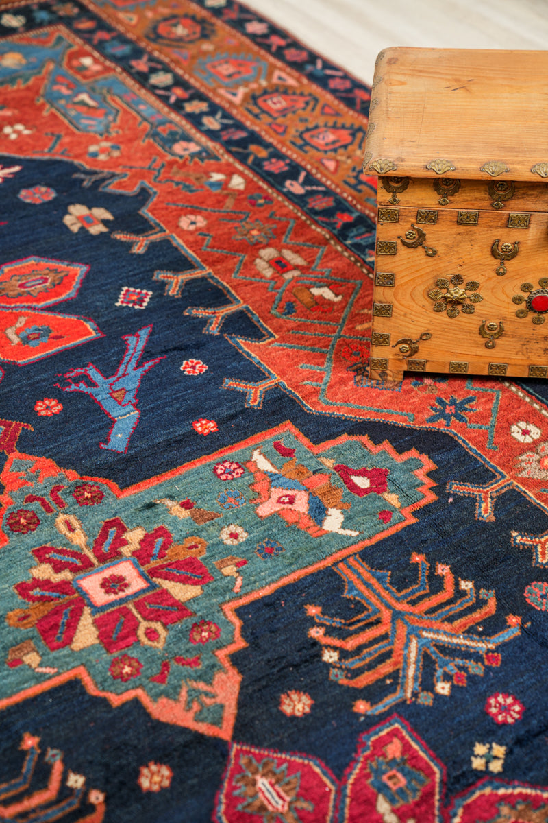 Antique Armenian Karabagh Kelleh Rug 16' x 6'2" (Boteh and Birds)