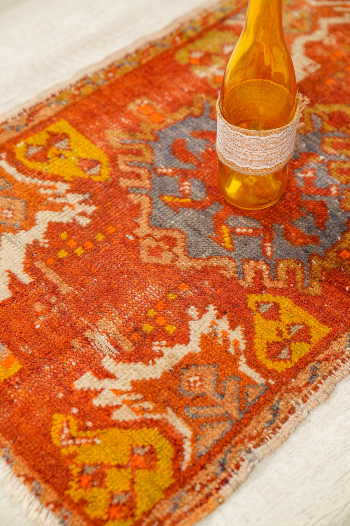 Vintage Turkish Oushak Rug 2'8" x 1'7"