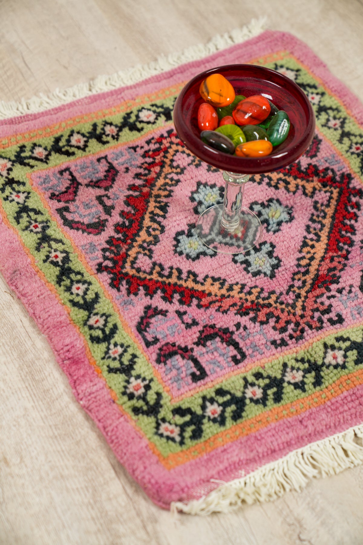 Vintage Moroccan Table Rug 1'9" x 1'7"