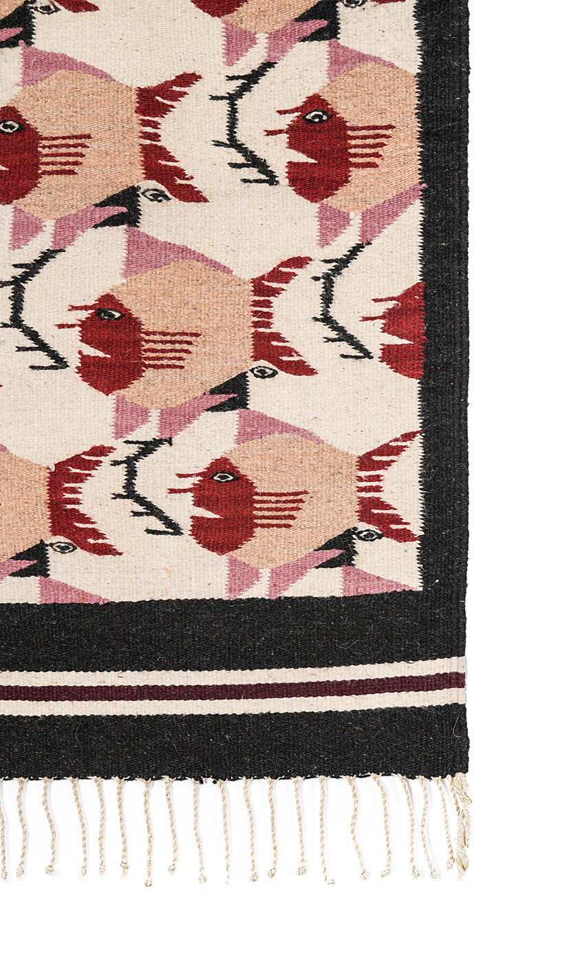Vintage South American Escher Kilim 3'6" x 1'10"