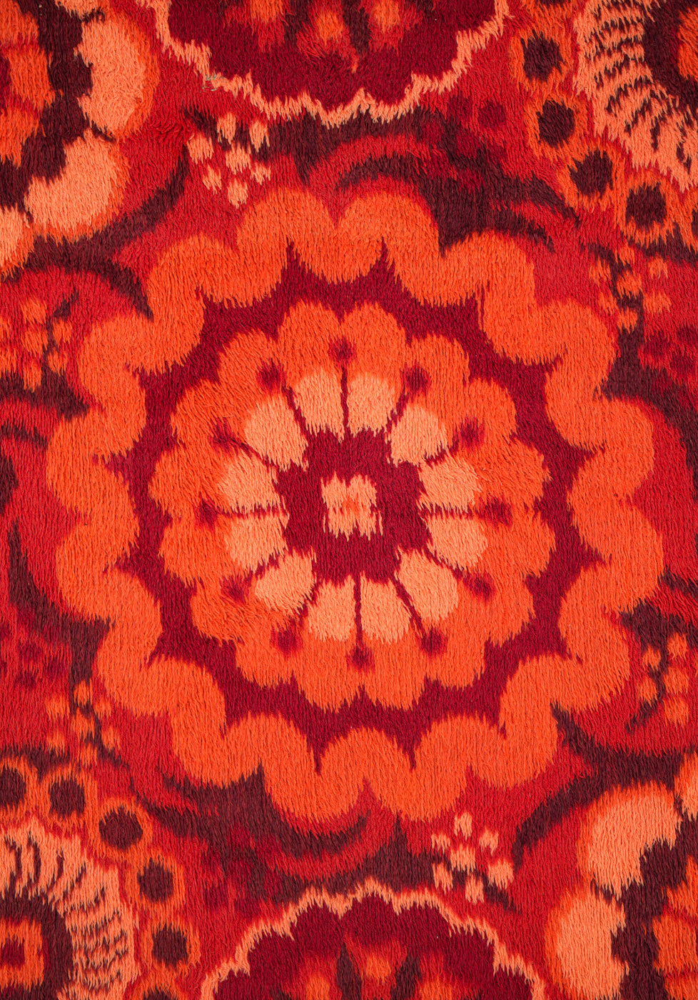 Vintage Scandinavian Rya Rug 7'4" x 5'6"
