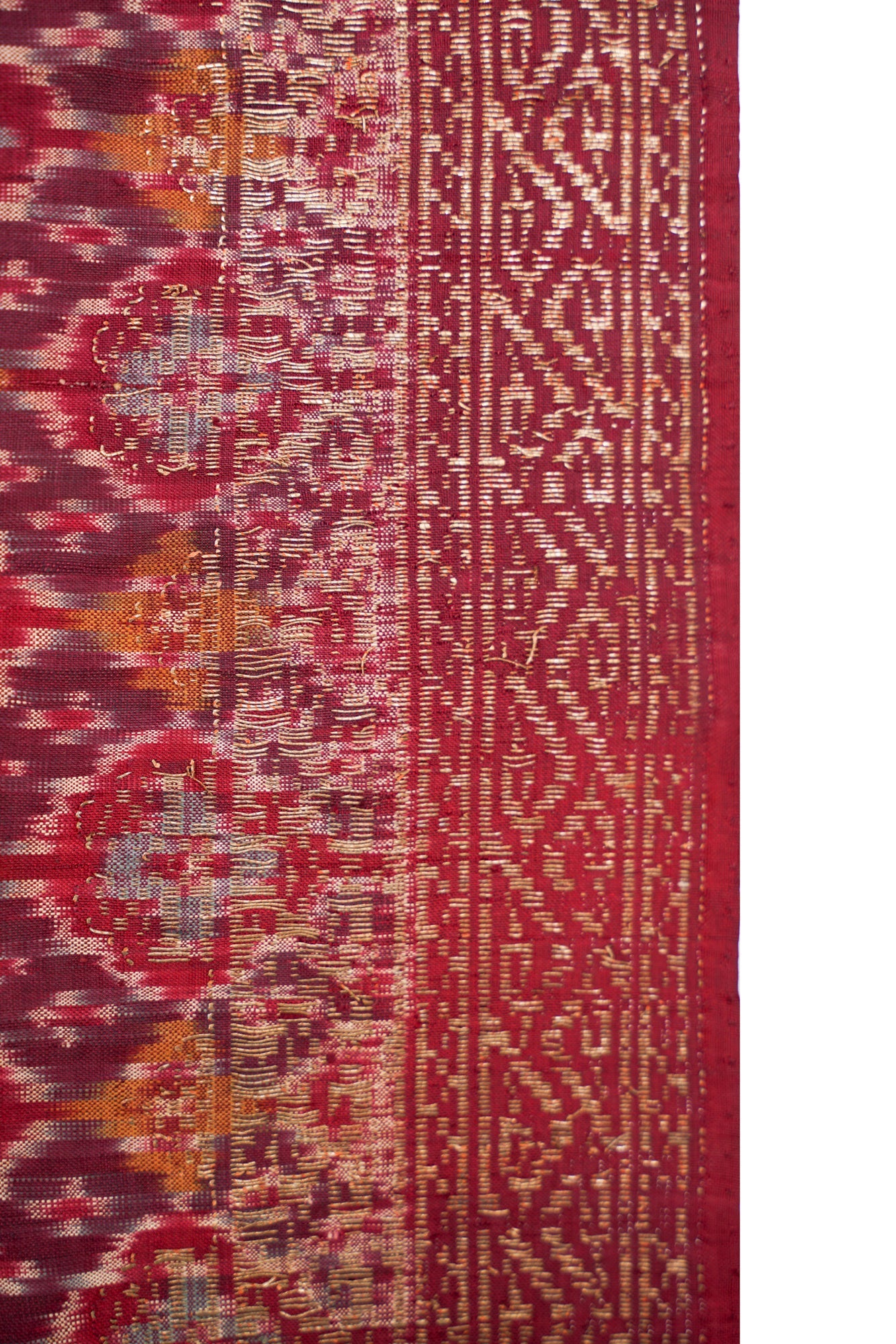 Antique Ceremonial shoulder cloth Silk textile (Kain Songket) 8'10" x 2'10"