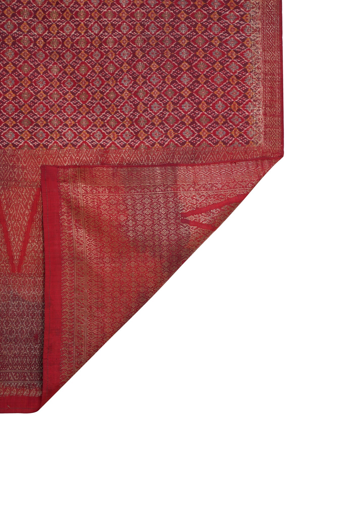 Antique Ceremonial shoulder cloth Silk textile (Kain Songket) 8'10" x 2'10"