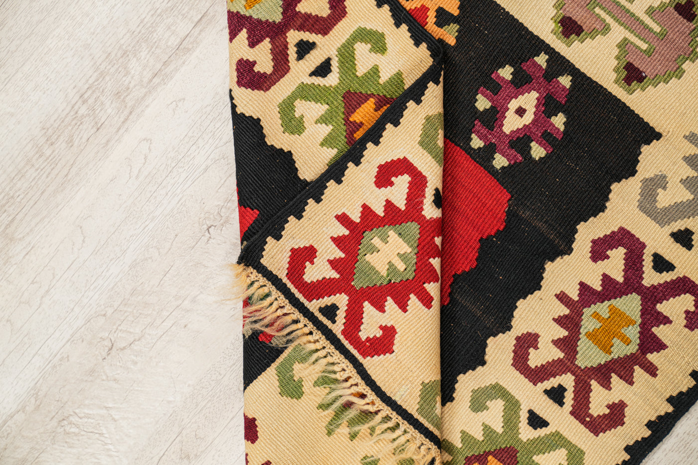 Vintage European Pirot Kilim 4' x 2'