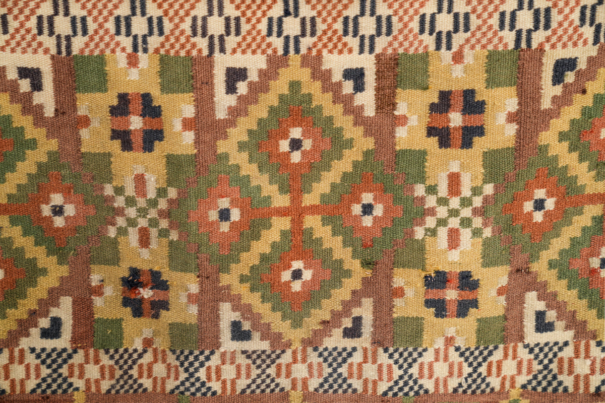 Antique Rollakan Swedish Textile 6'10" x 2'4"