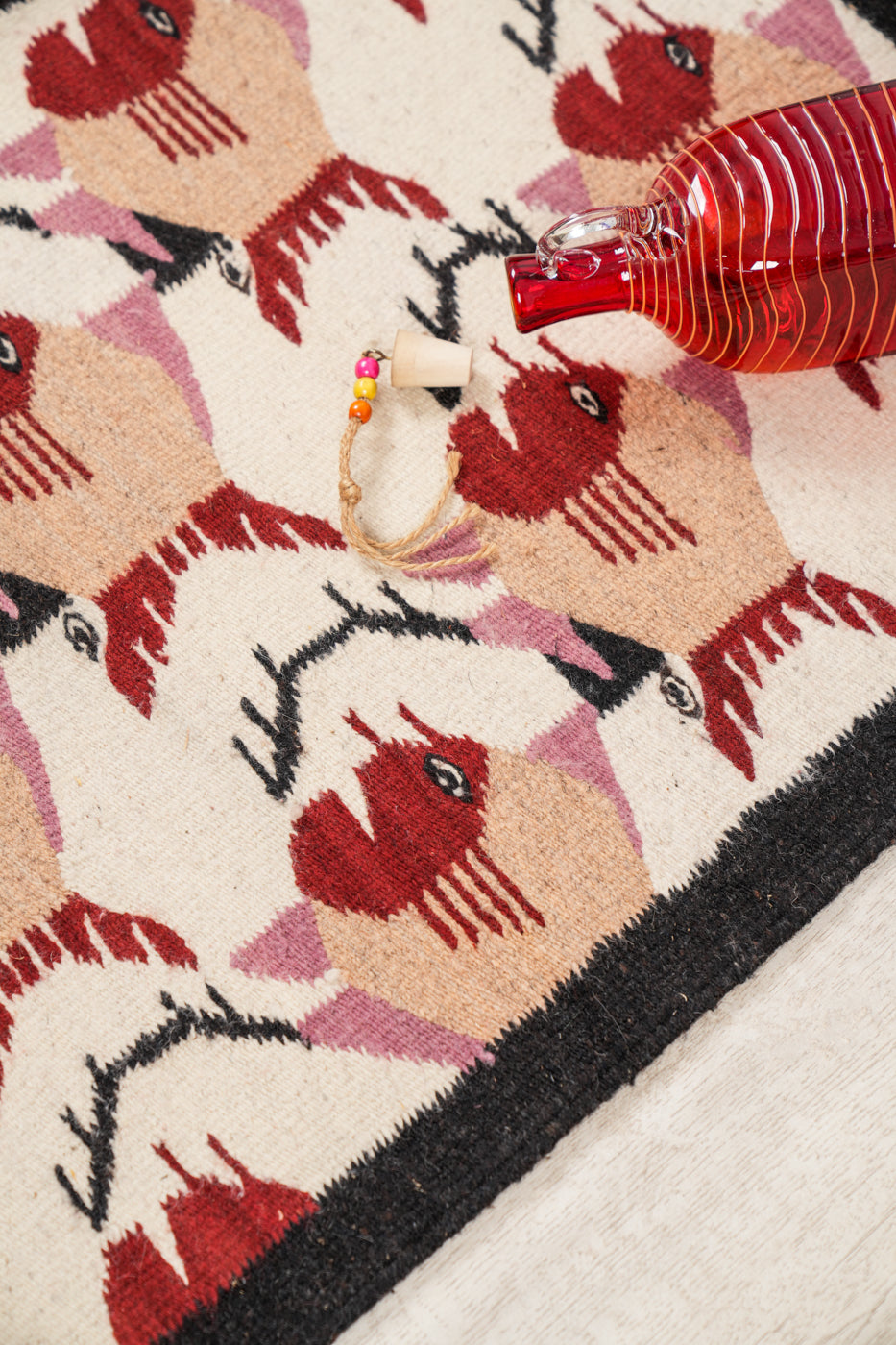 Vintage South American Escher Kilim 3'6" x 1'10"