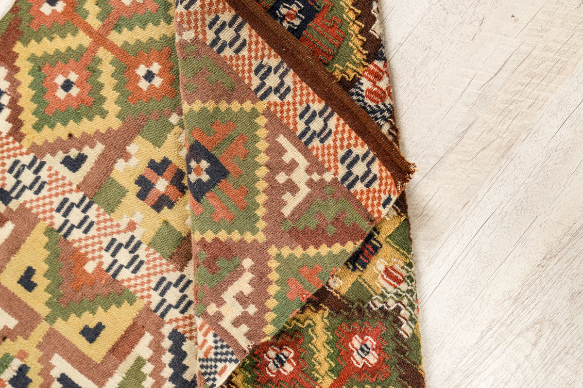 Antique Rollakan Swedish Textile 6'10" x 2'4"