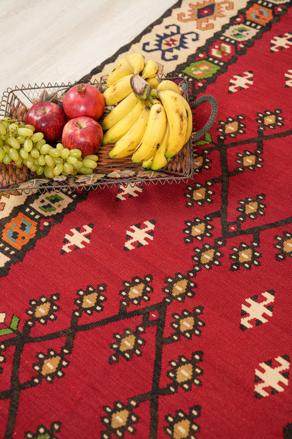 Vintage European Pirot Kilim 6'6" X 3'4"