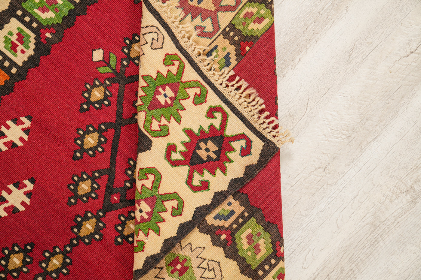 Vintage European Pirot Kilim 6'6" X 3'4"
