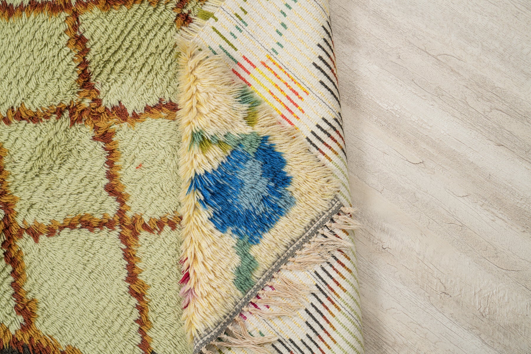 Vintage Scandinavian Rya Rug 5'7" x 3'9"
