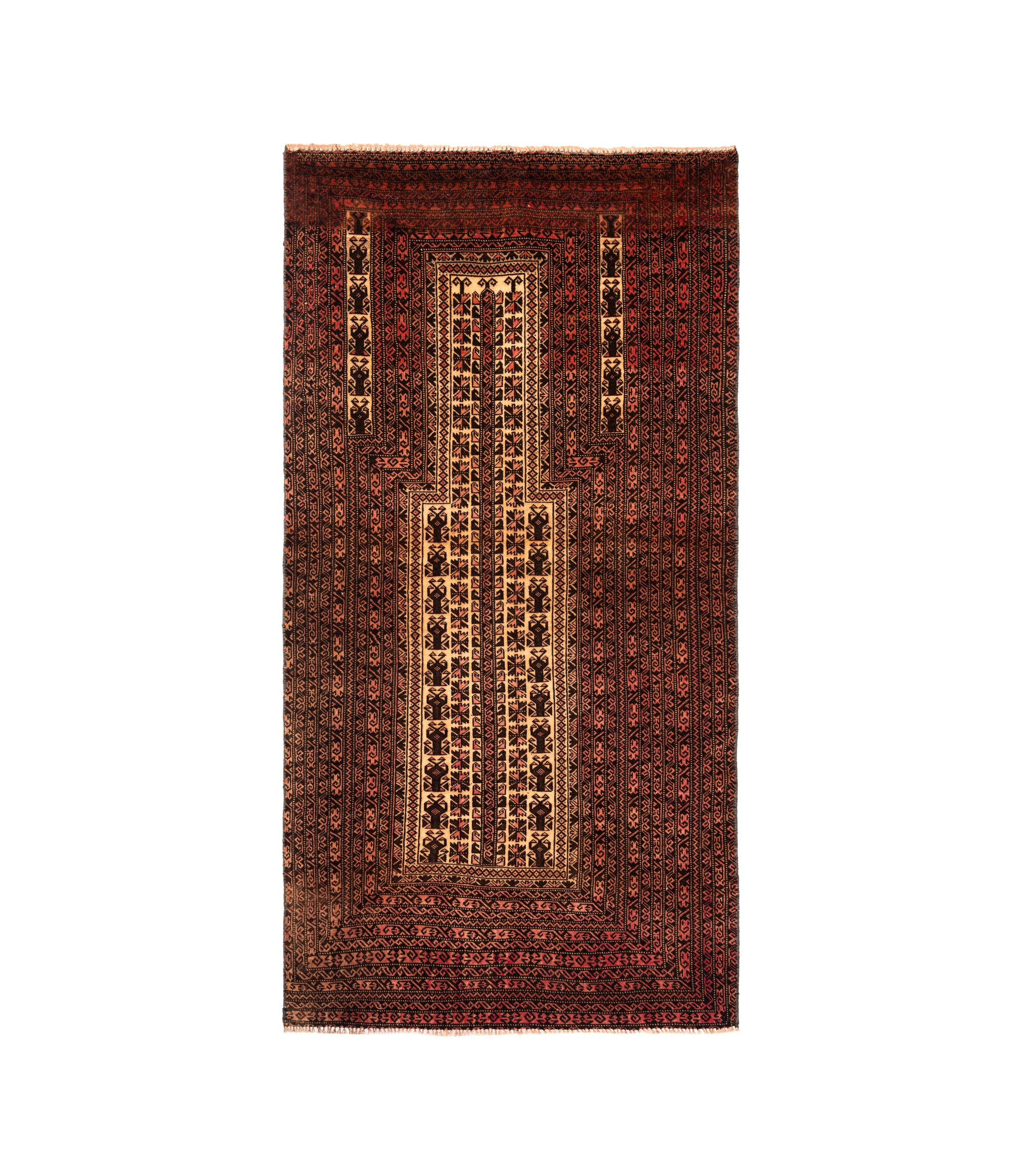 Vintage Turkmen Prayer Rug 4'9" x 3'2"