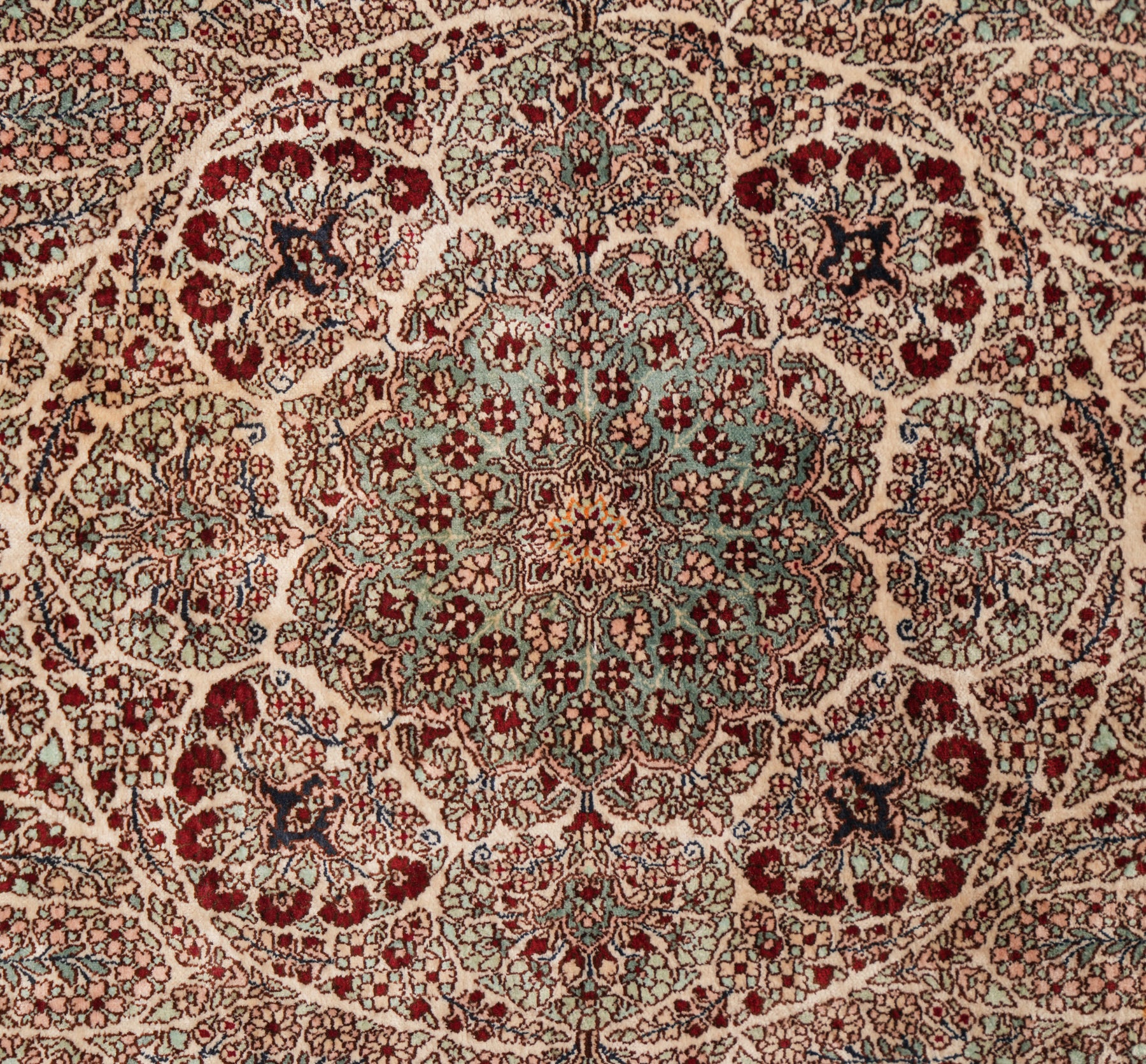 Vintage oriental silk rug 3'x 2'