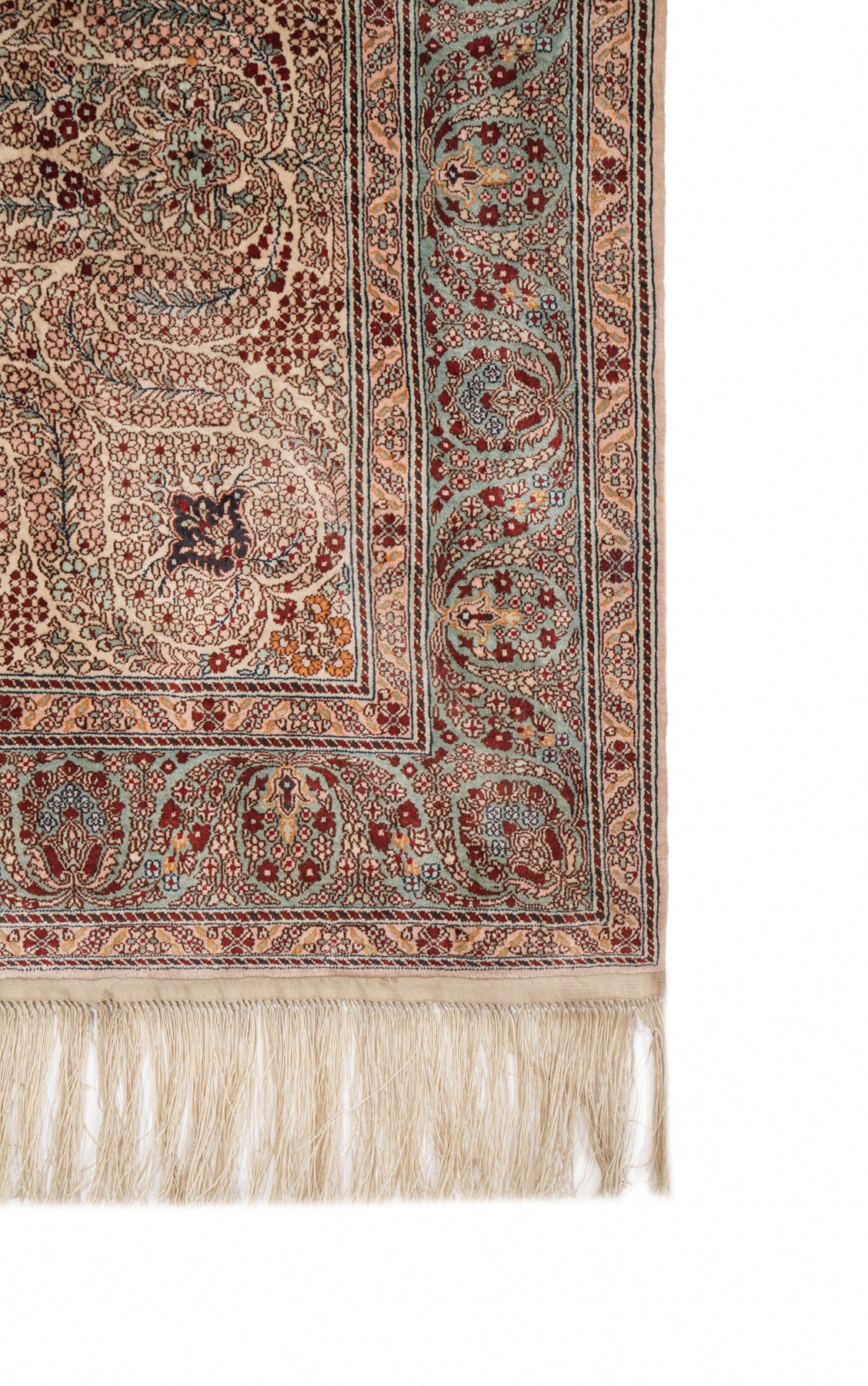 Vintage oriental silk rug 3'x 2'