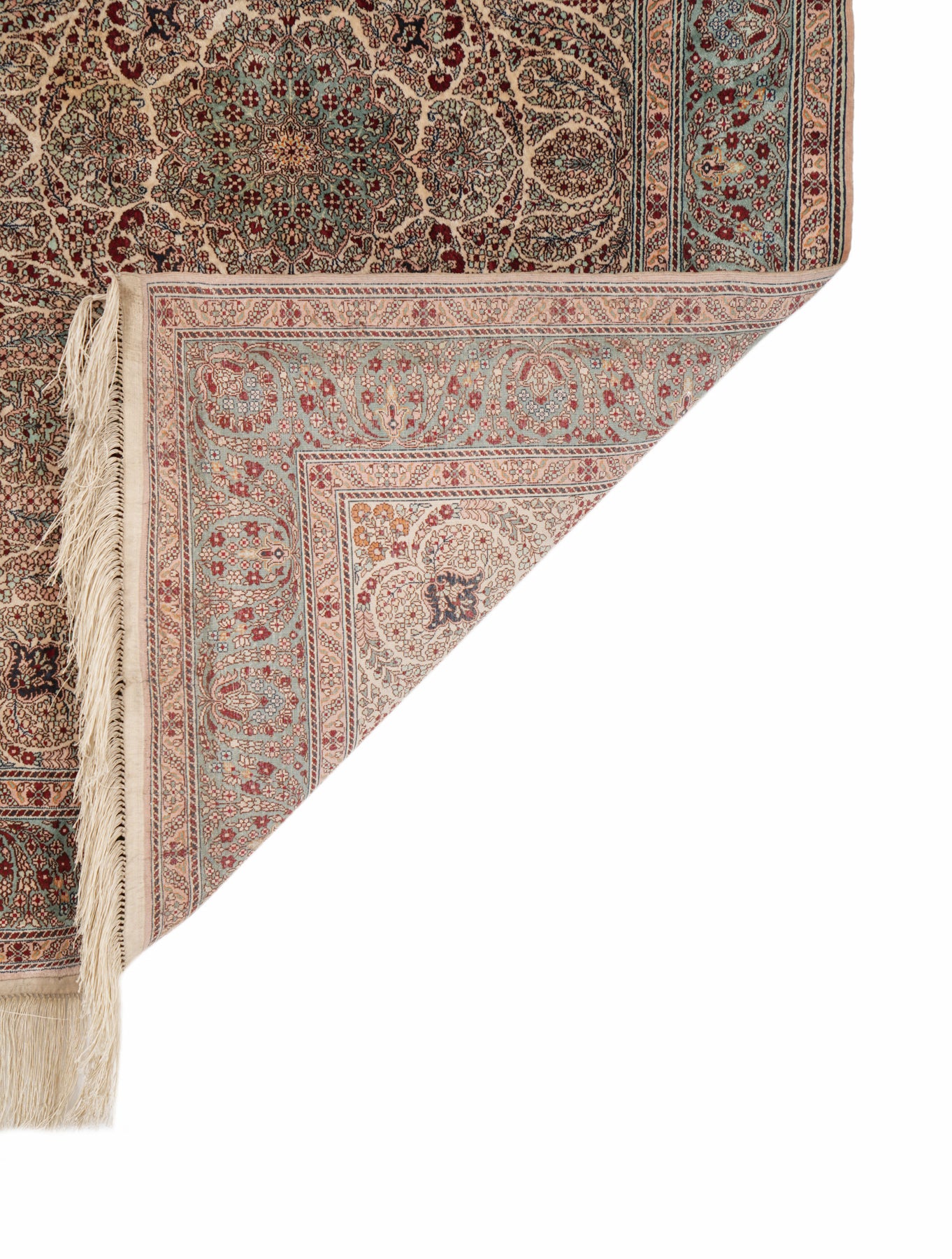 Vintage oriental silk rug 3'x 2'