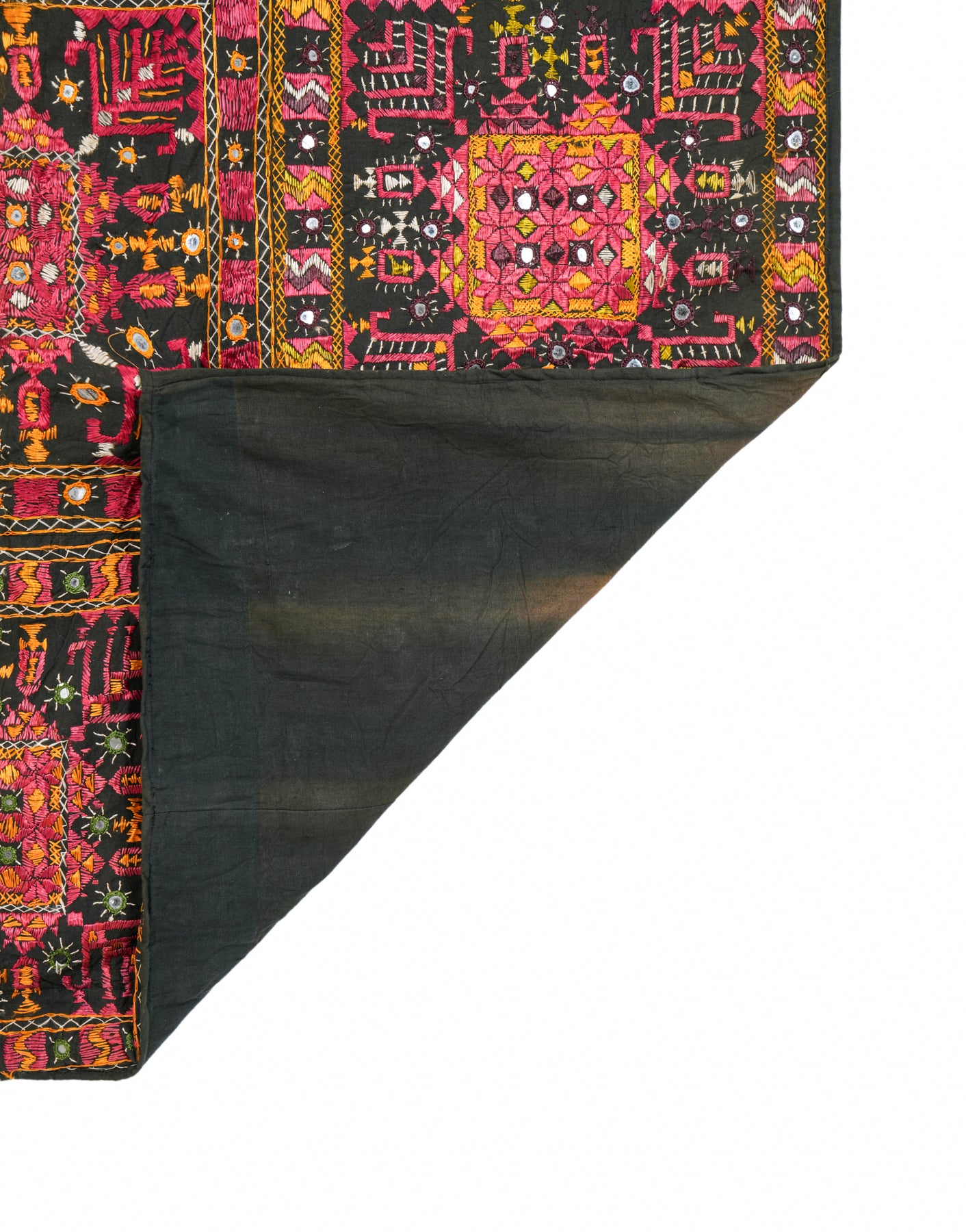 Vintage Indian Phulkari Textile 6'4" x 3'10"