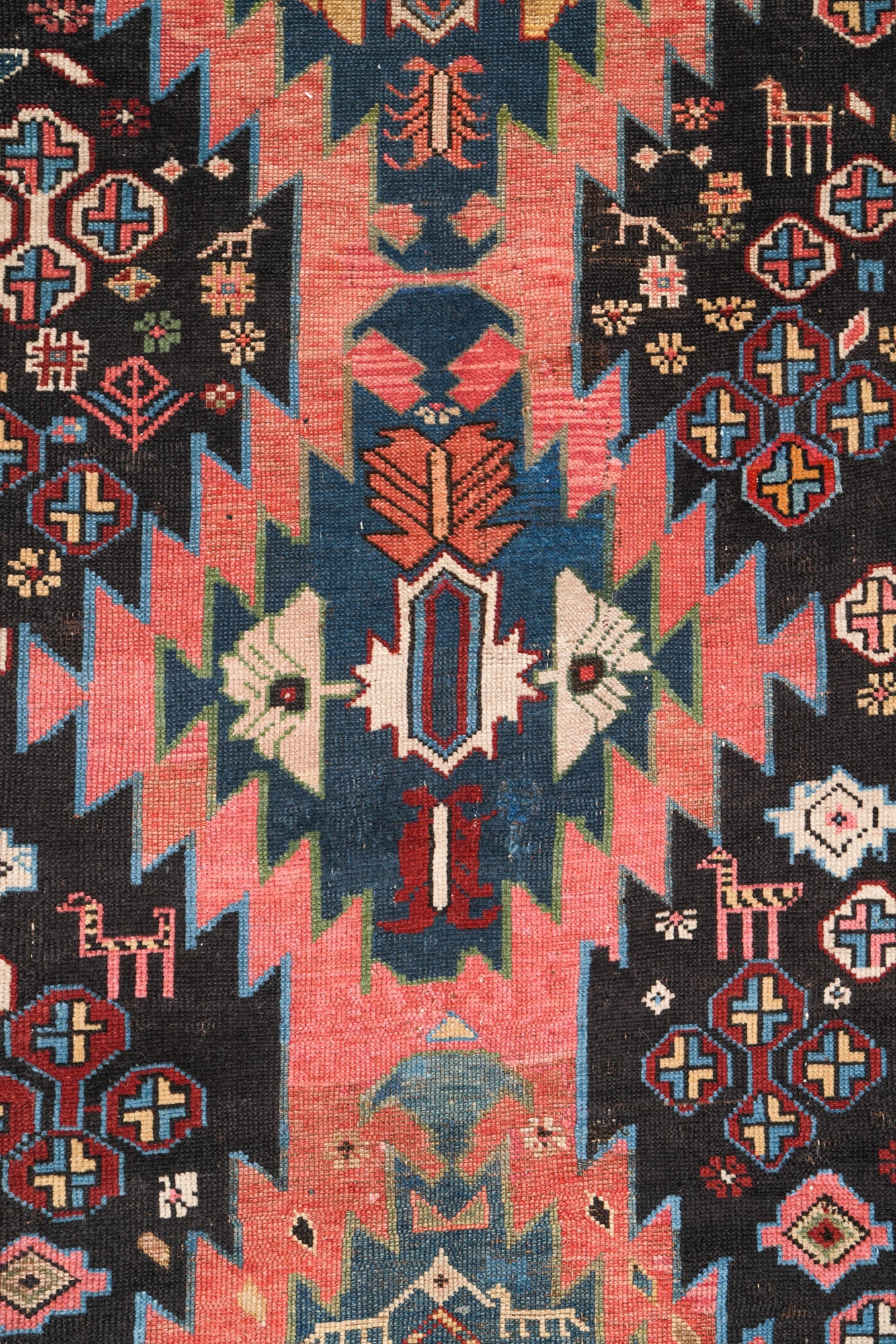 Antique Caucasian Karabagh Hallway Rug 9'4" x 4'