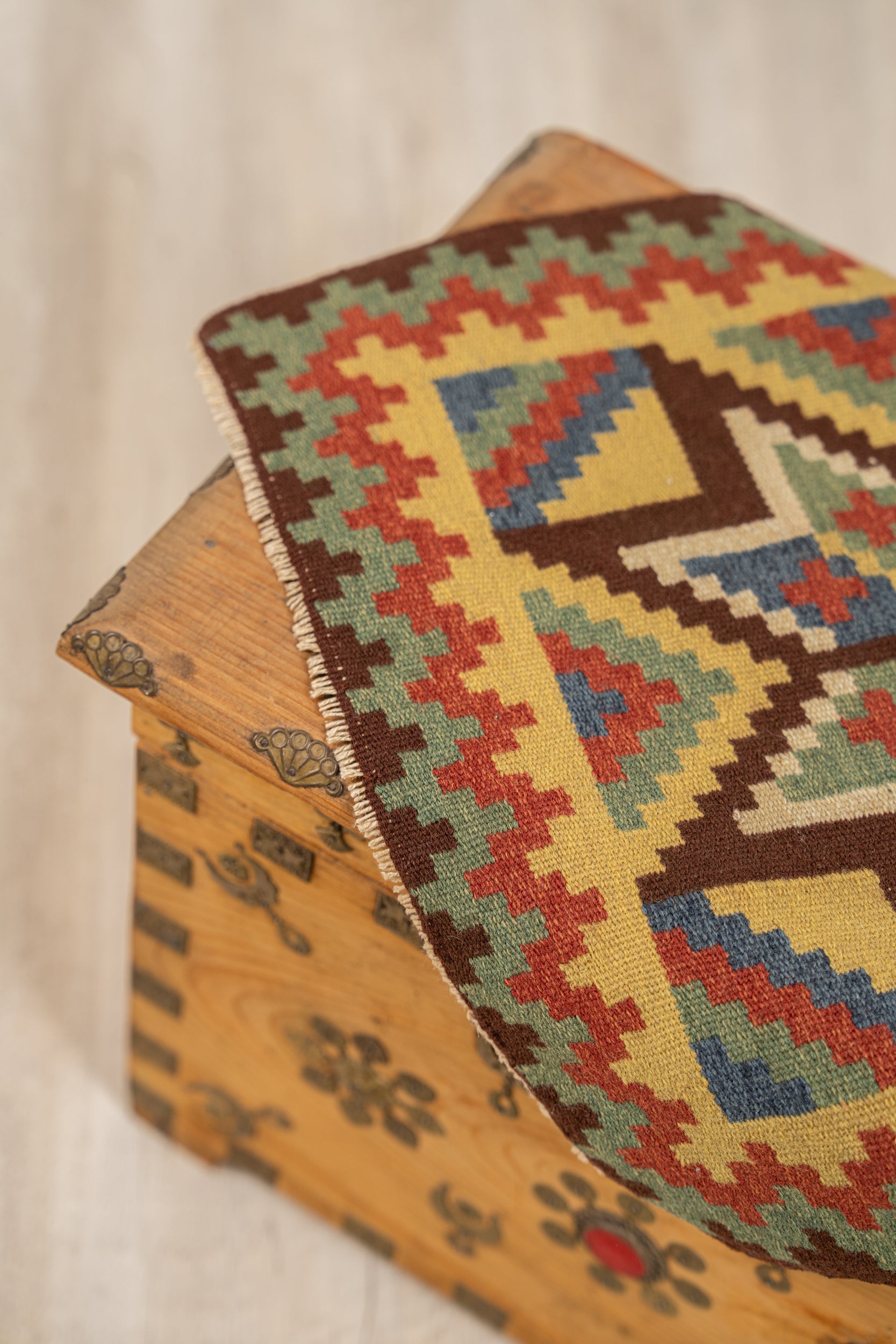 Antique Scandanavian Table Textile 1'5" x 1'5"