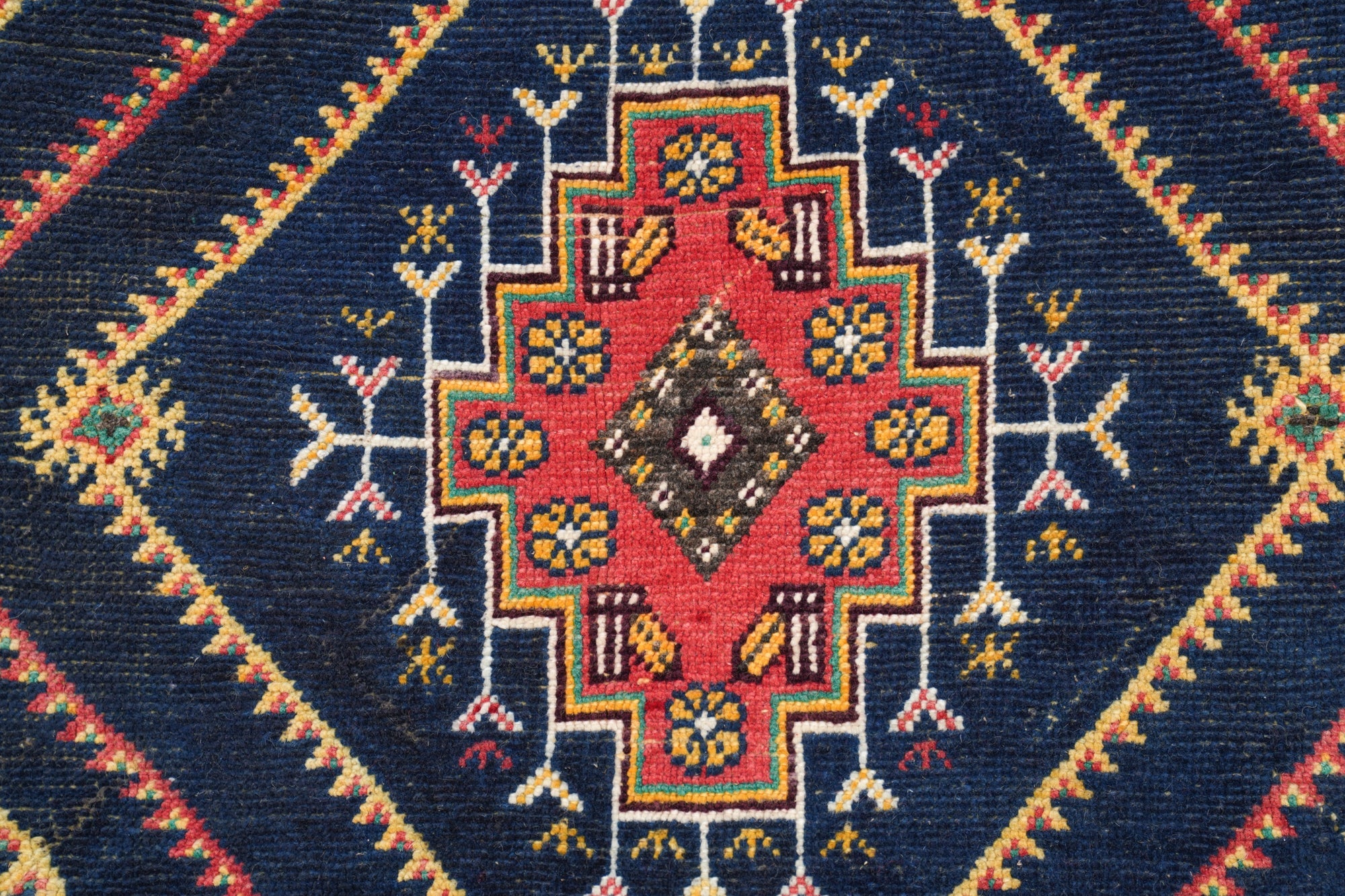 Vintage Moroccan High Mountain Tribal Rug 6'9" x 3'10"