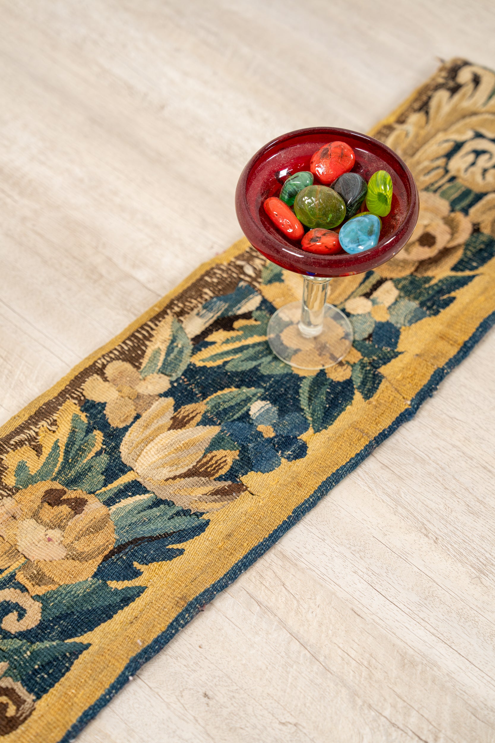 Antique Brussels Tapestry fragment 4' X 8"