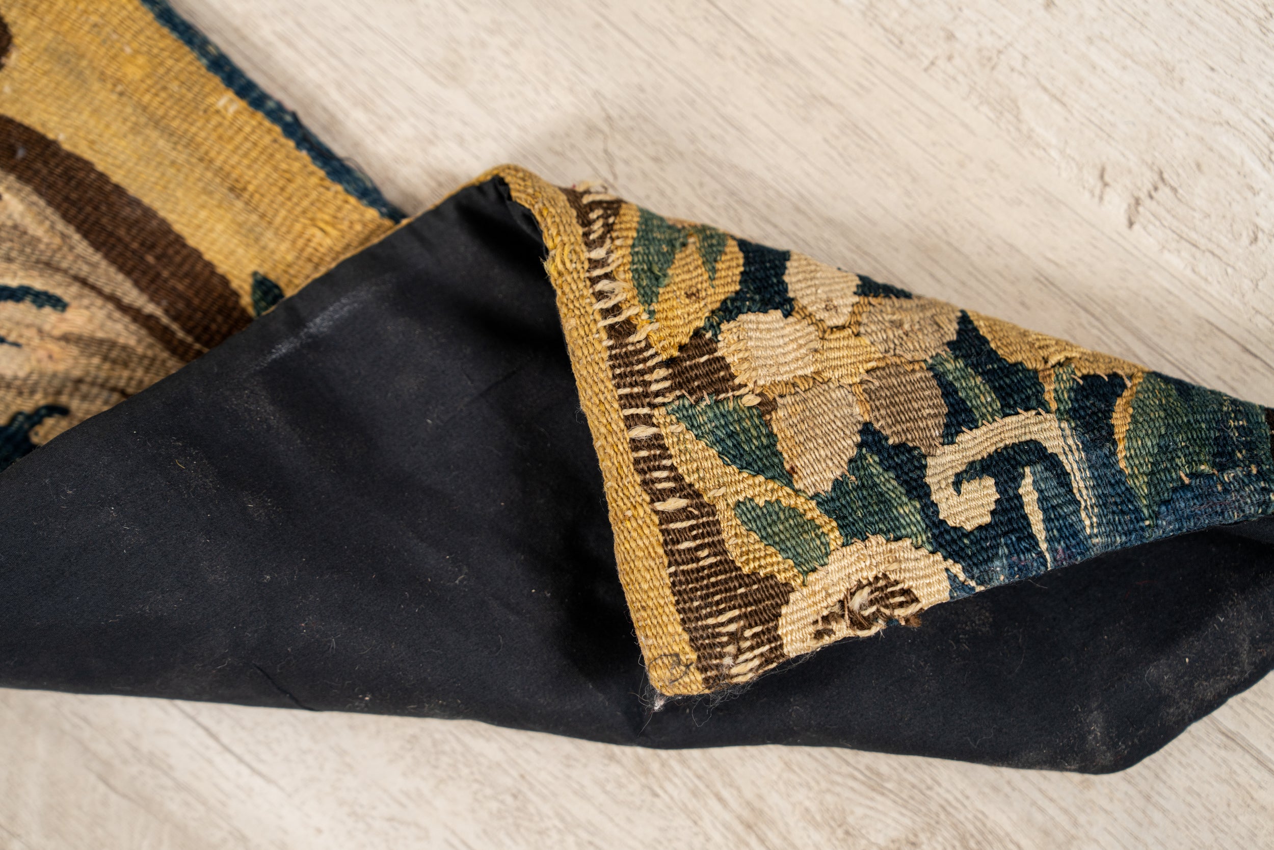 Antique Brussels Tapestry fragment 4' X 8"