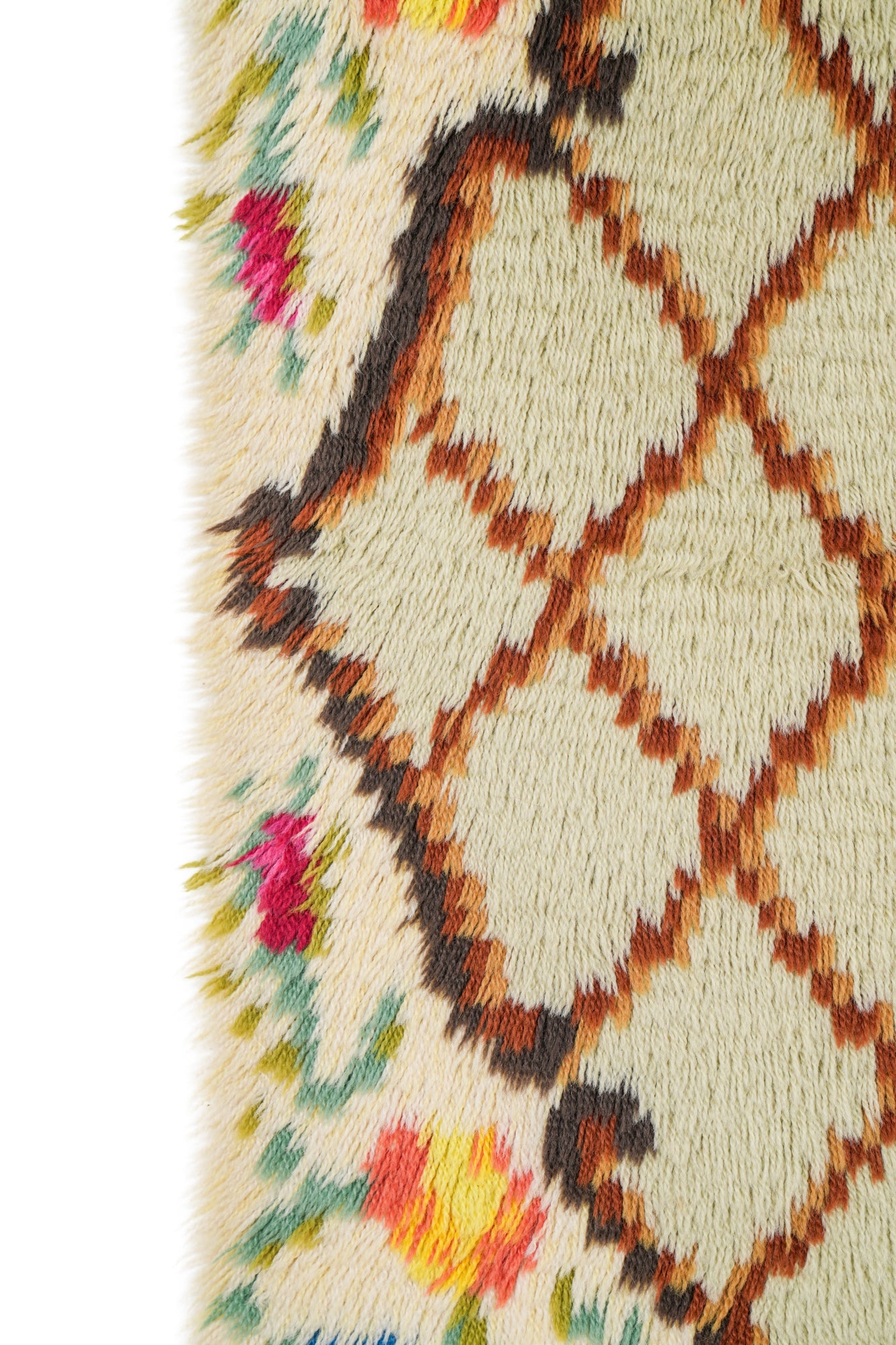 Vintage Scandinavian Rya Rug 3' x 2'