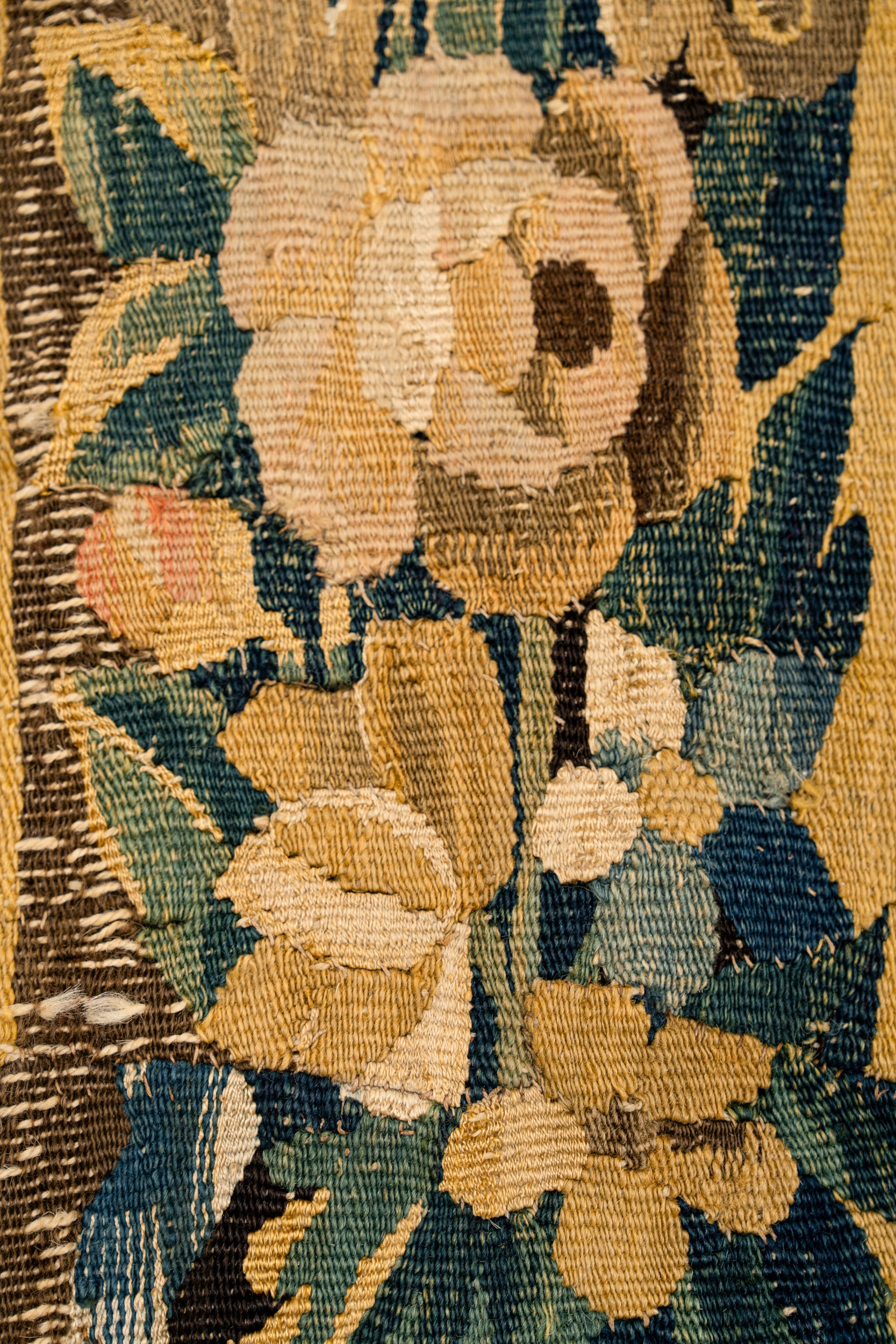 Antique Brussels Tapestry fragment 4' X 8"