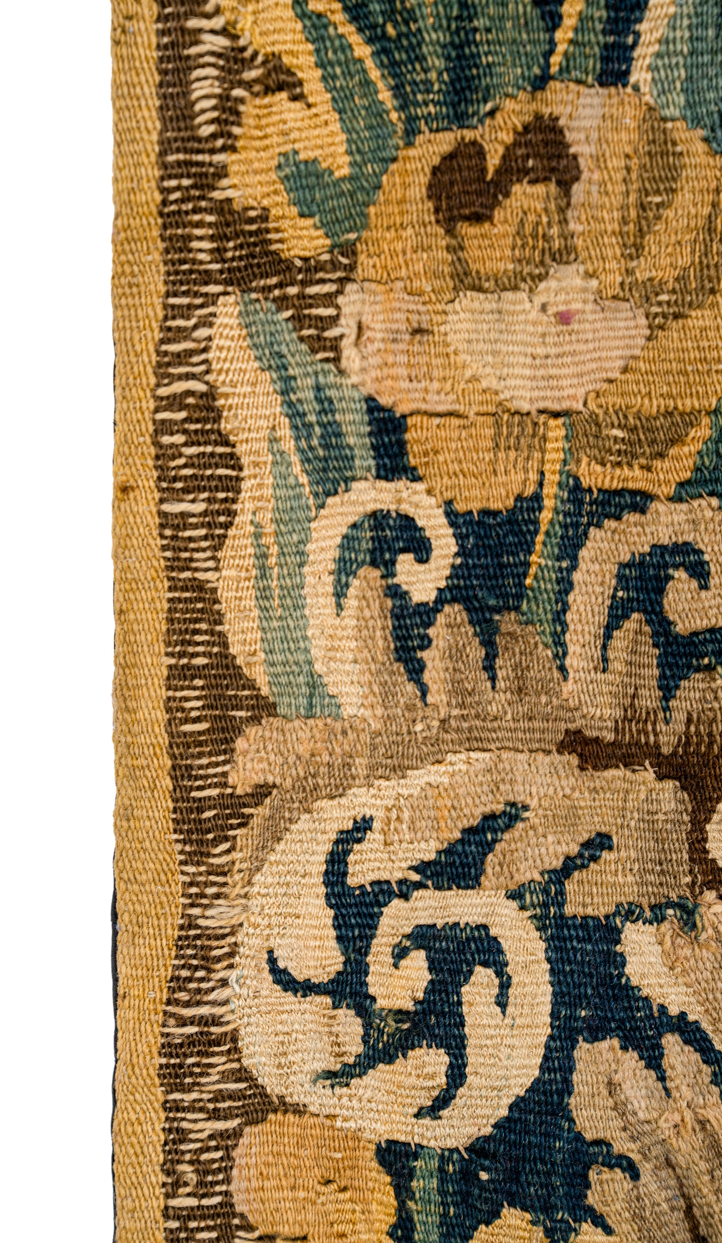 Antique Brussels Tapestry fragment 4' X 8"