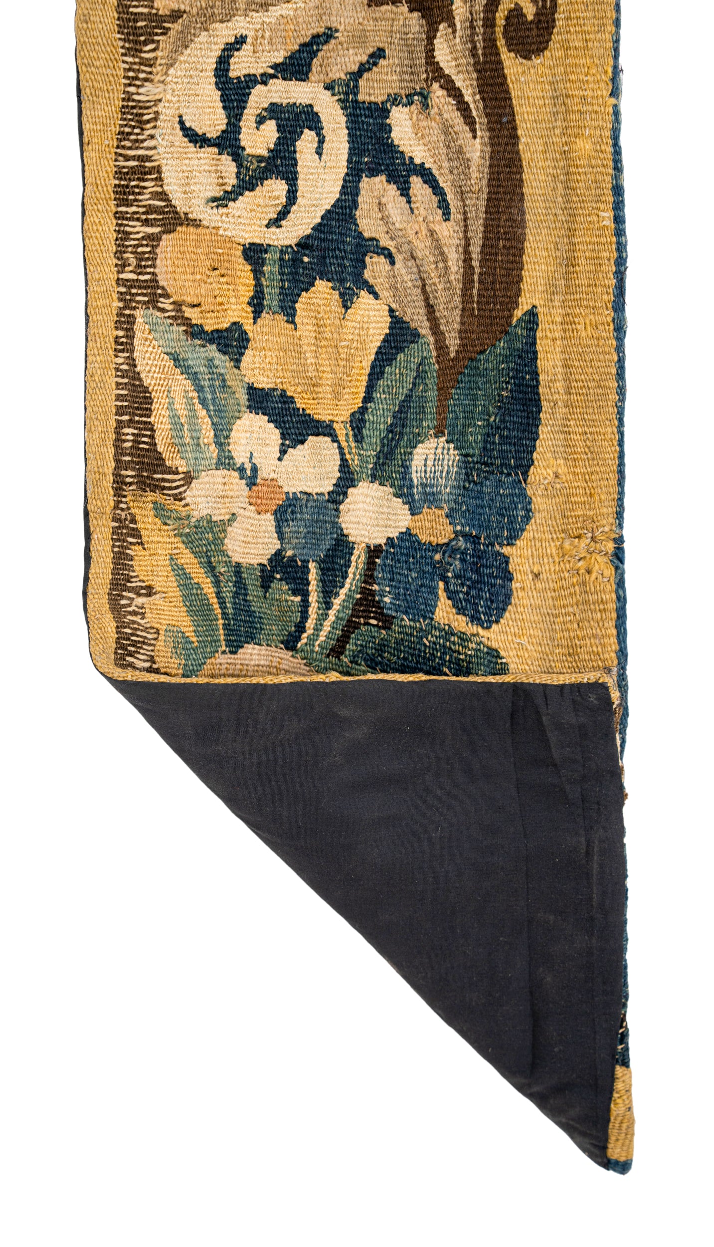 Antique Brussels Tapestry fragment 4' X 8"