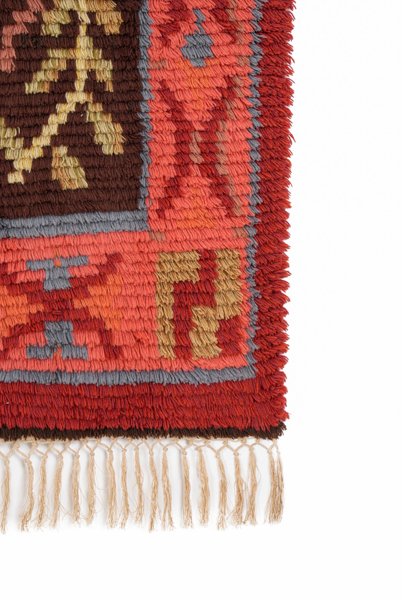 vintage Scandinavian Rya Rug 4'6" x 2'9"