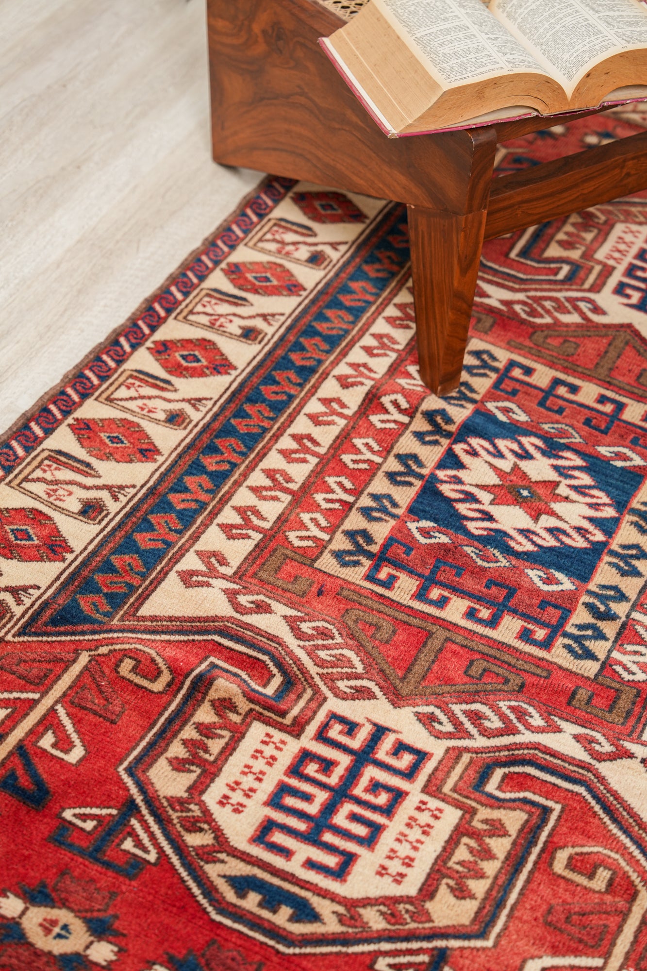 Vintage Turkish Kazak Rug 6'2" X 3'9"