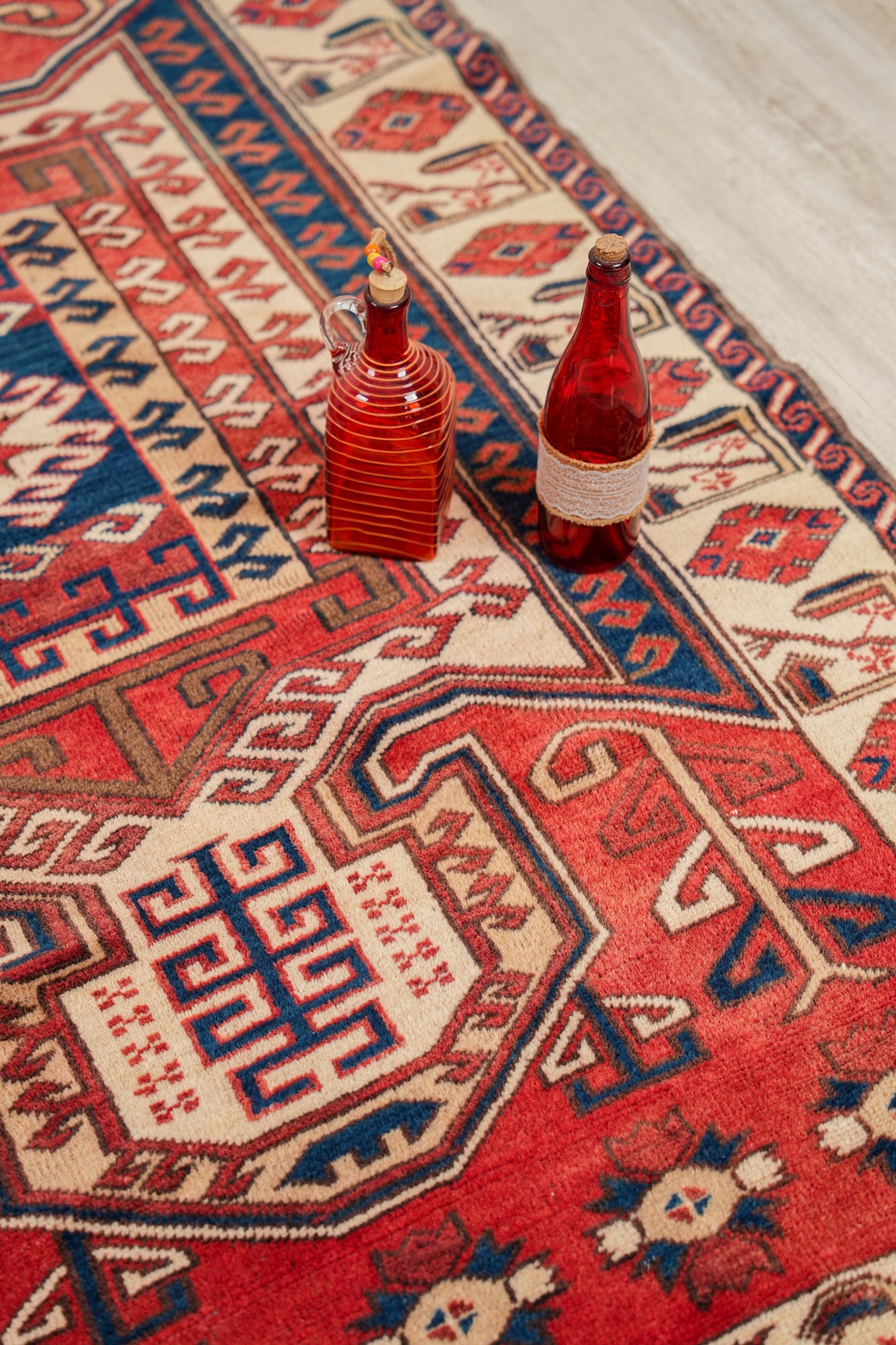 Vintage Turkish Kazak Rug 6'2" X 3'9"