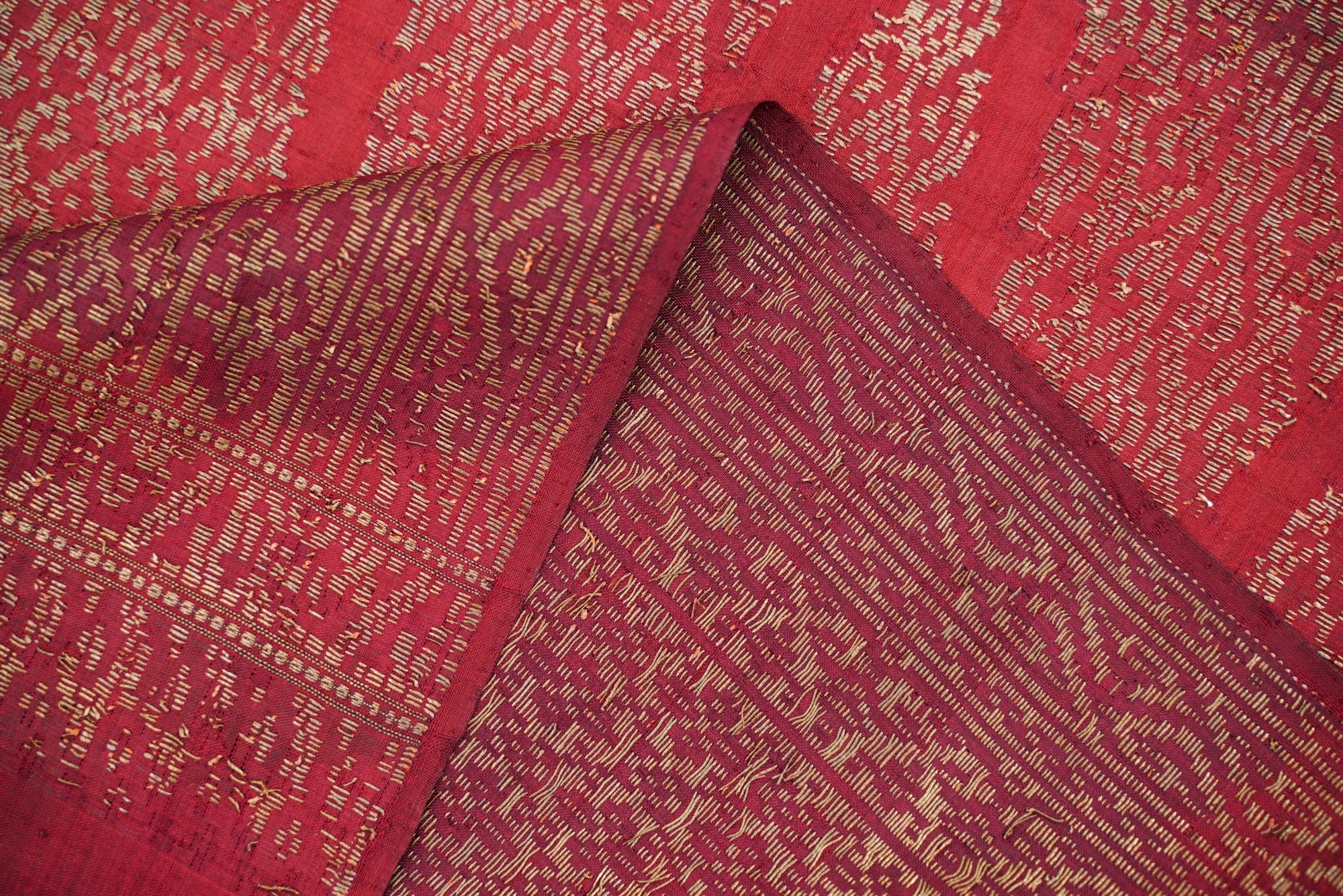 Antique Ceremonial shoulder cloth Silk textile (Kain Songket) 8'10" x 2'10"