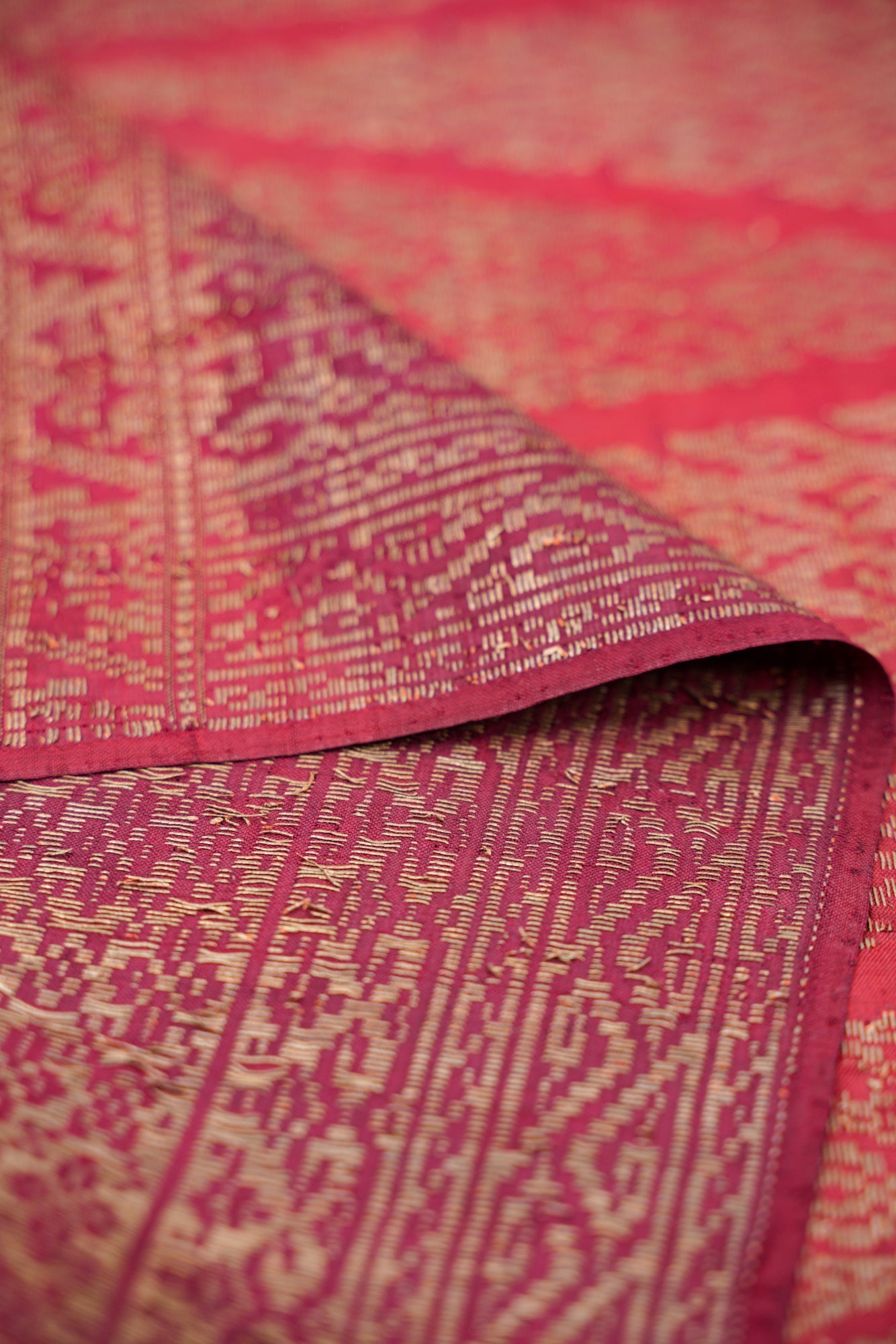 Antique Ceremonial shoulder cloth Silk textile (Kain Songket) 8'10" x 2'10"