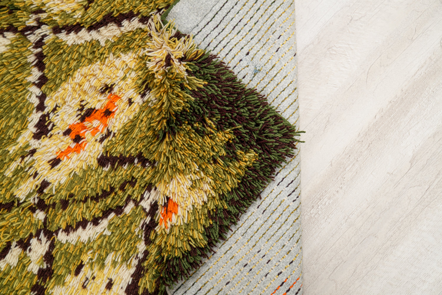 Vintage Scandinavian Rya Rug 5'4" x 3'8"