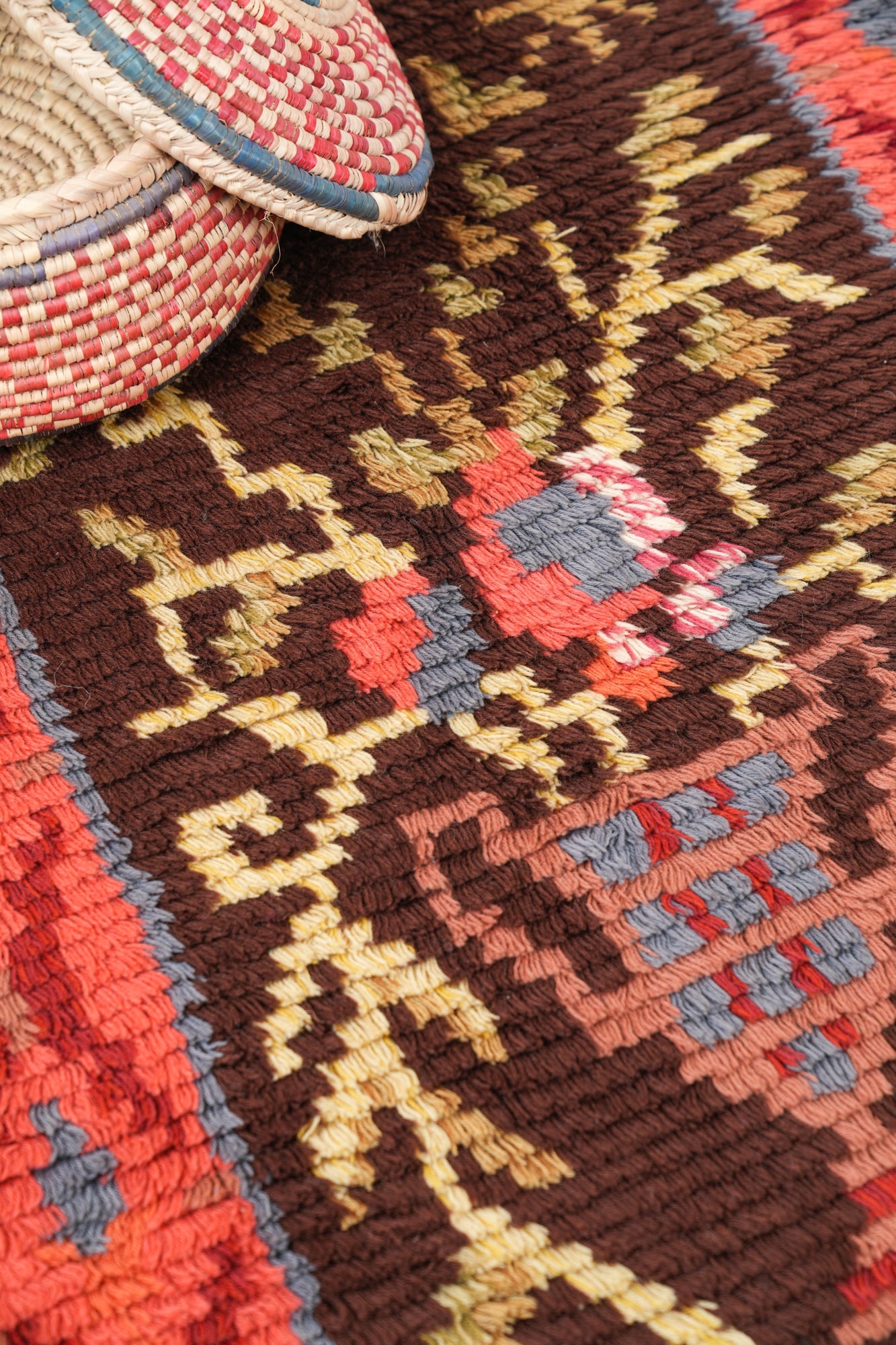 vintage Scandinavian Rya Rug 4'6" x 2'9"