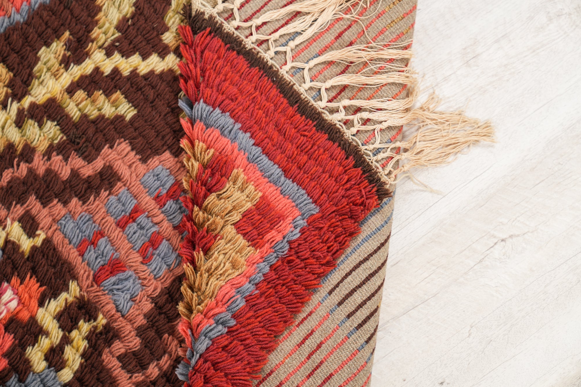 vintage Scandinavian Rya Rug 4'6" x 2'9"