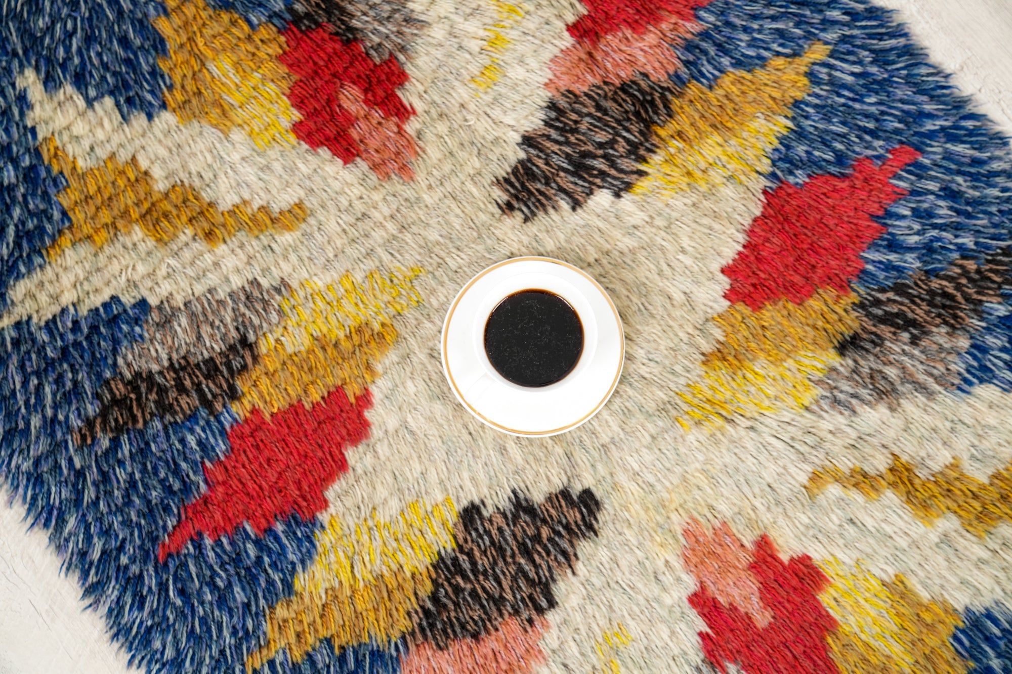 Vintage Scandinavian Rya Rug 3'3" x 2'5"
