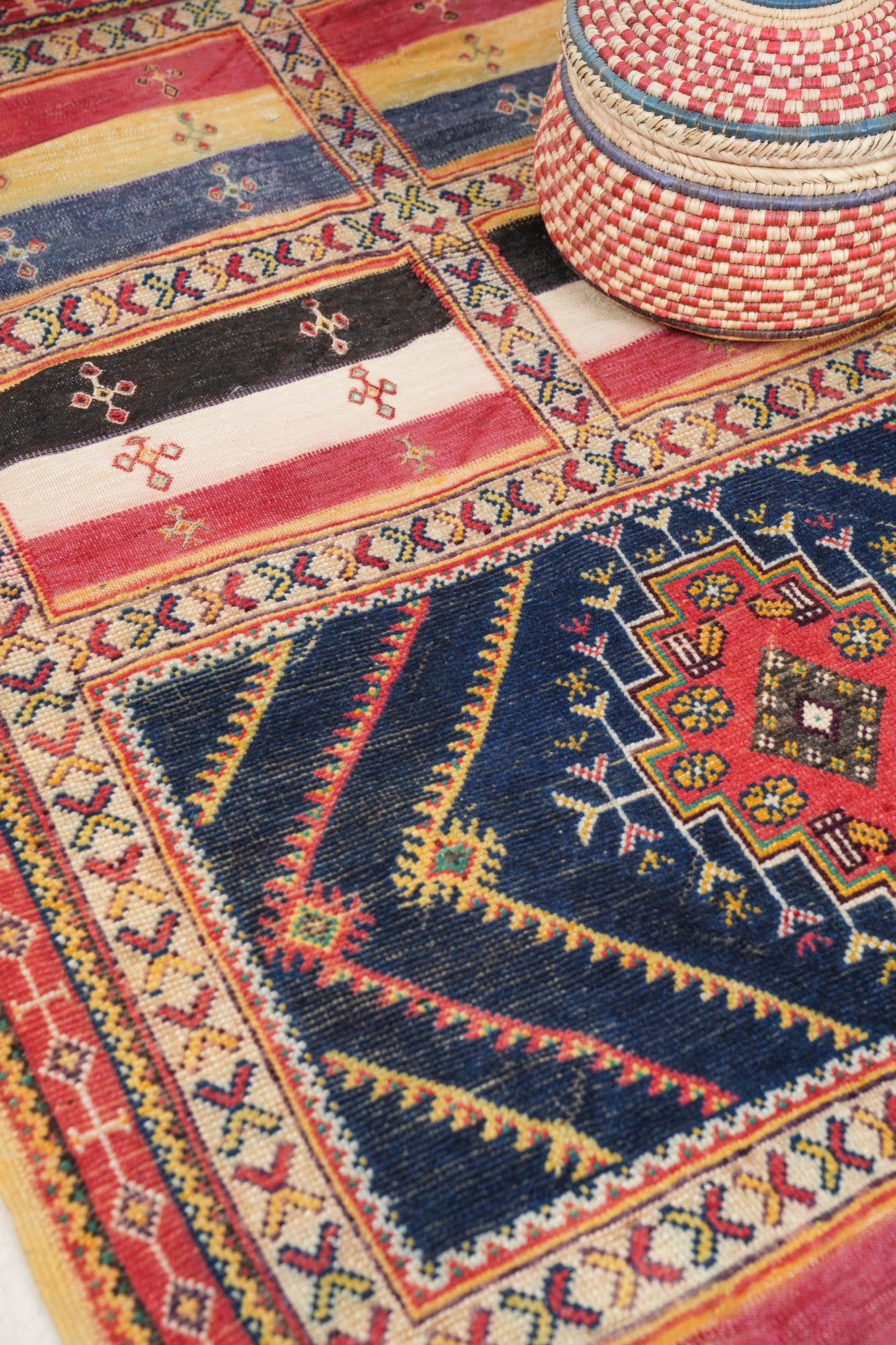 Vintage Moroccan High Mountain Tribal Rug 6'9" x 3'10"